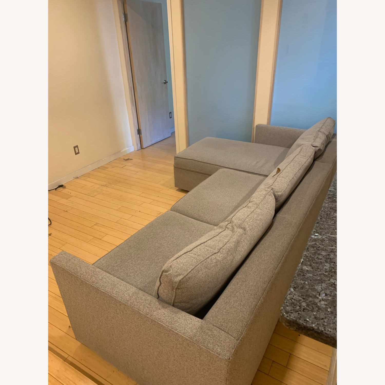 West Elm Harris Light Gray 2 Piece Sectional - image-2