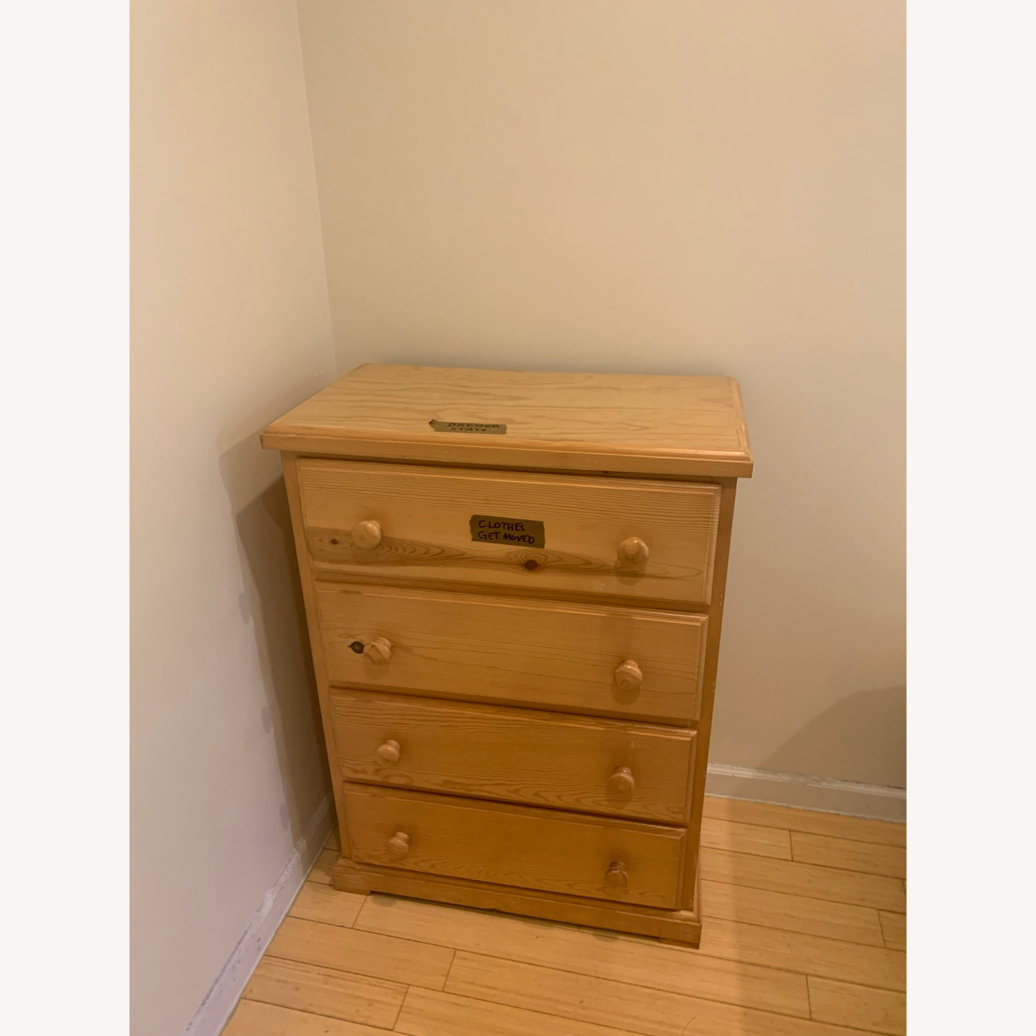 Light Brown Wood Armoire - image-1