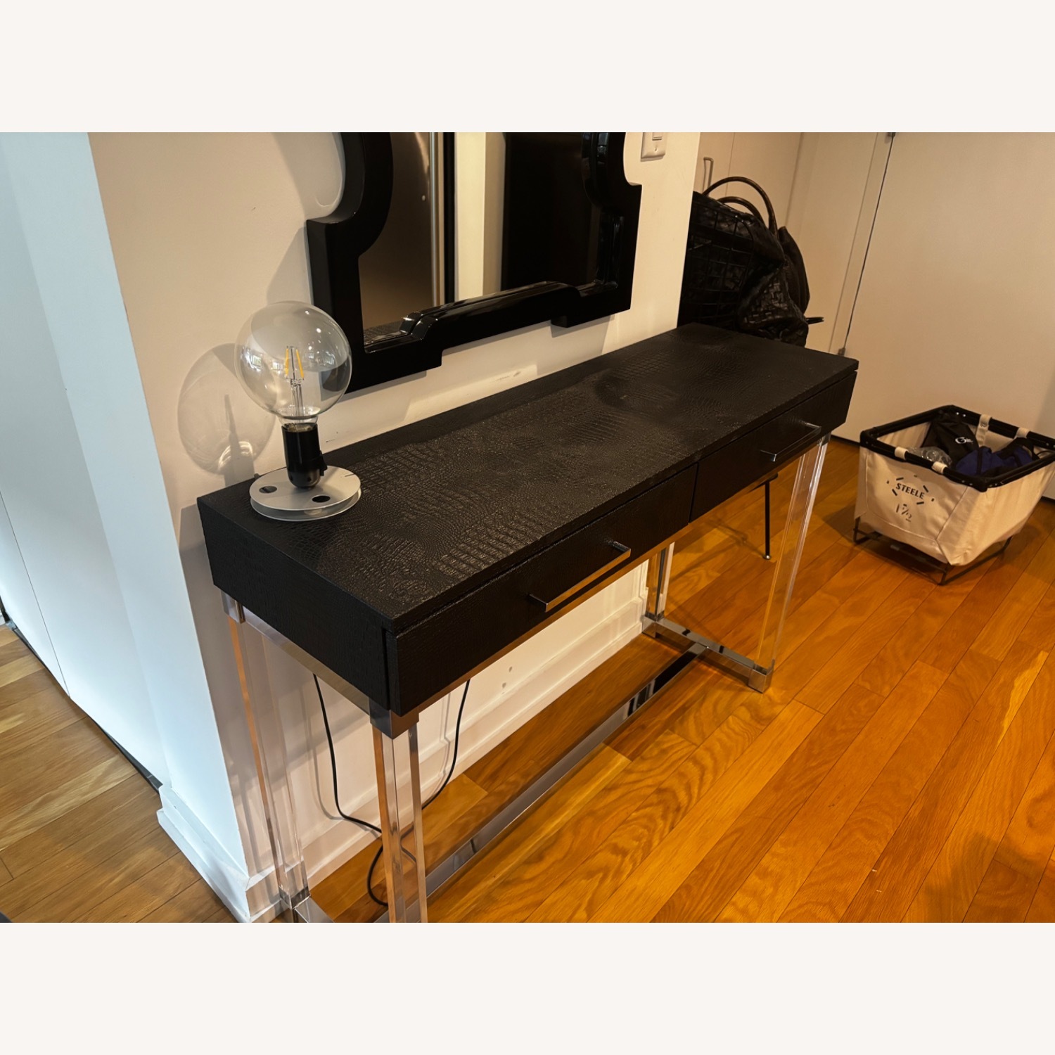 Modern Croc Embossed Vanity Table - image-1