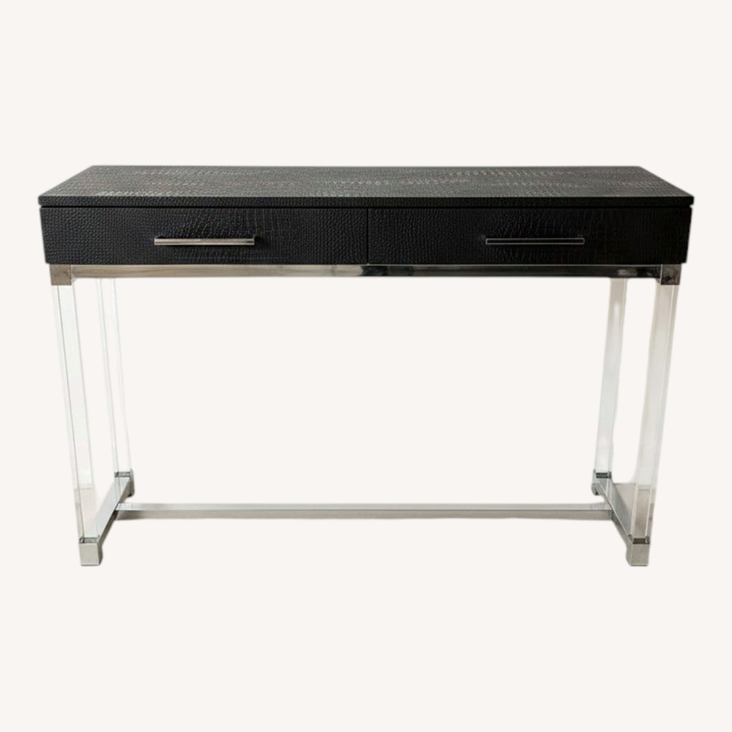 Modern Croc Embossed Vanity Table - image-0