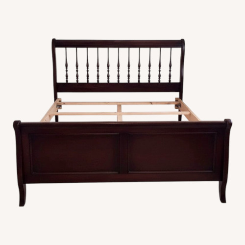 Used Vintage Dark Brown Wood Headboard for sale on AptDeco