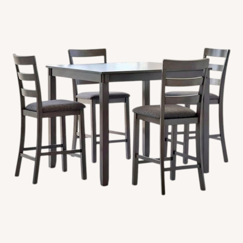 Used Ashley Bridson Charcoal Gray Wood Dining Table + 4 Chairs for sale on AptDeco