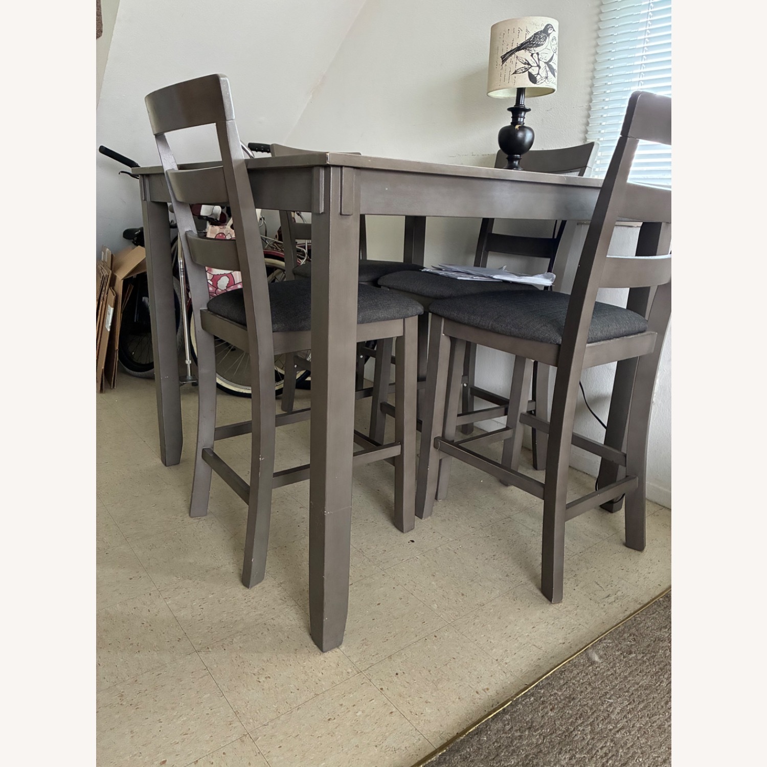 Ashley Bridson Charcoal Gray Wood Dining Table + 4 Chairs - image-4