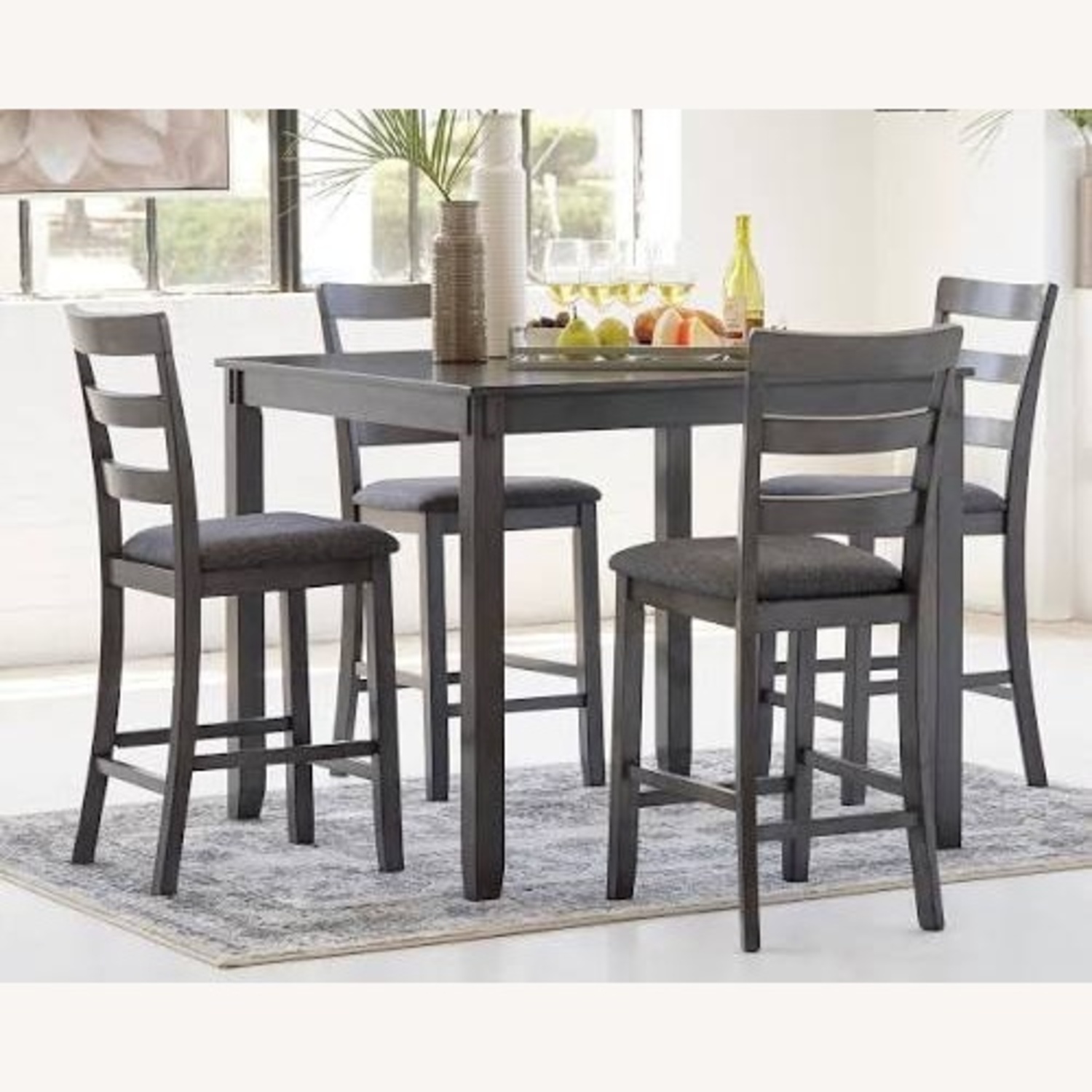 Ashley Bridson Charcoal Gray Wood Dining Table + 4 Chairs - image-6