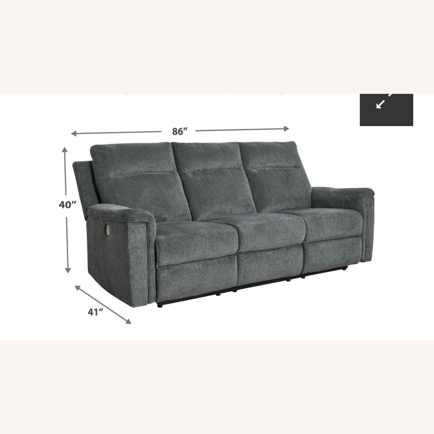 Ashley Fabric 3+ Seater Sofa Recliner Ends - image-2