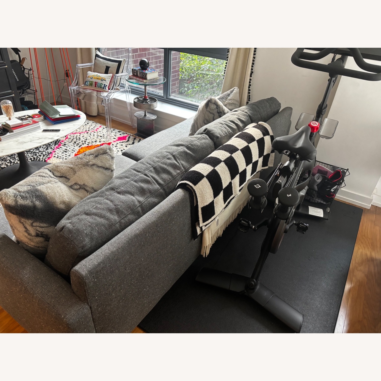 West Elm Andes Dark Gray Fabric 3+ Seater Sofa - image-3