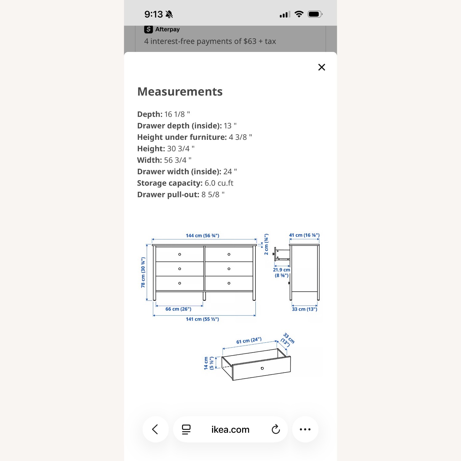 IKEA Kilberget White Wood Dresser - image-1