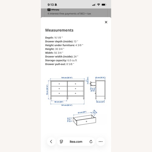Used IKEA Kilberget White Wood Dresser for sale on AptDeco