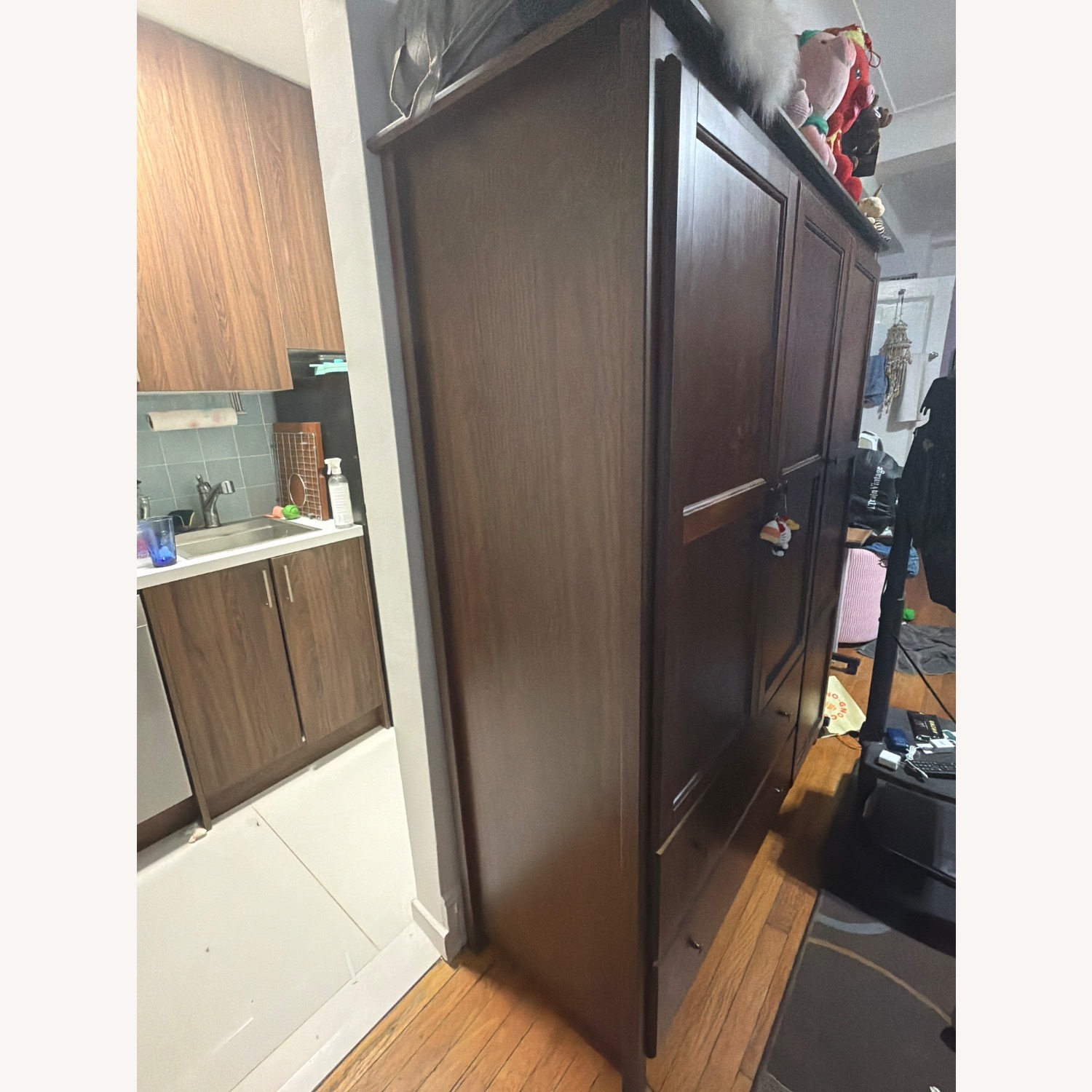 Overstock Grain Wood Furniture 3-Door Armoire - image-2