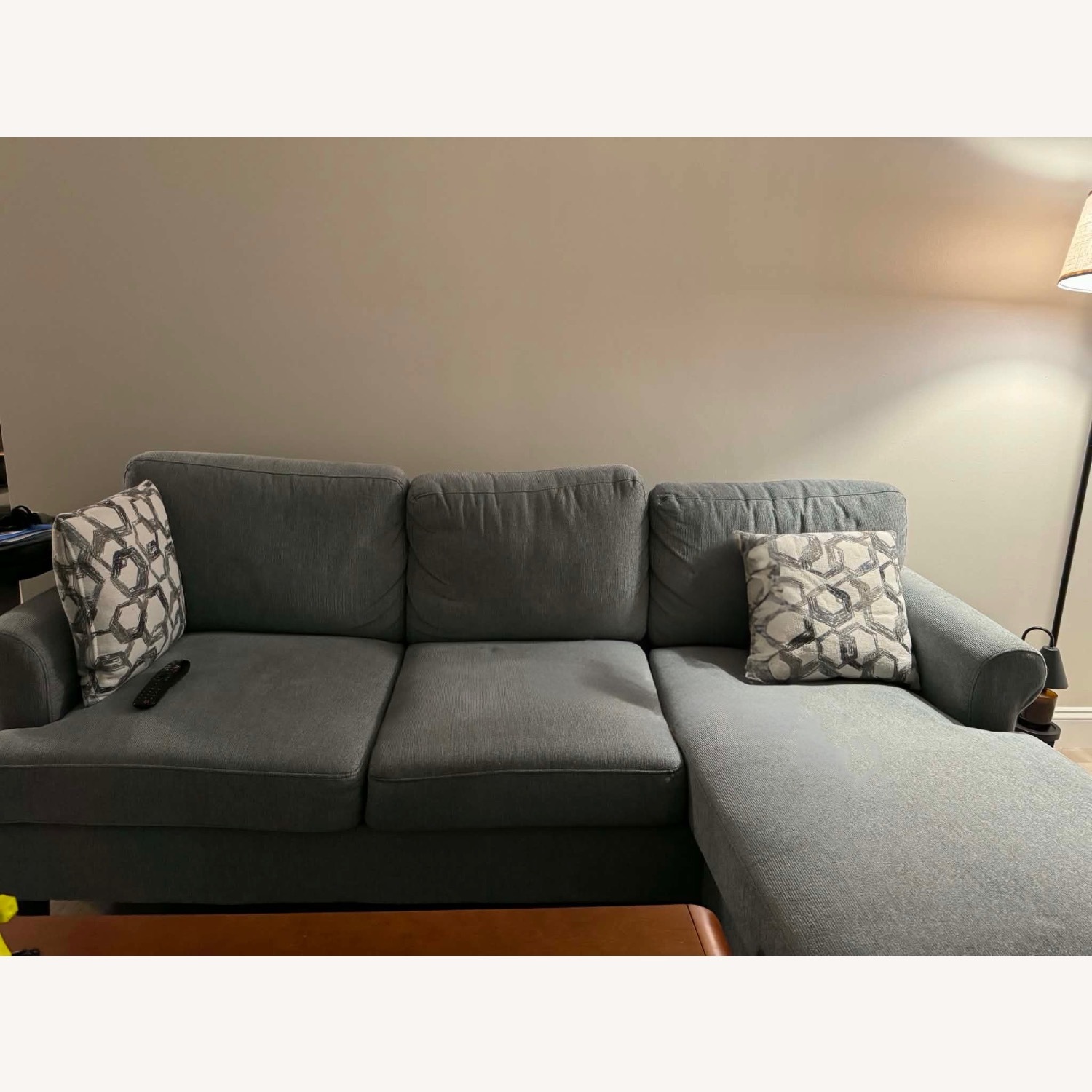 Living Spaces Light Gray 3+ Piece Sectional - image-2