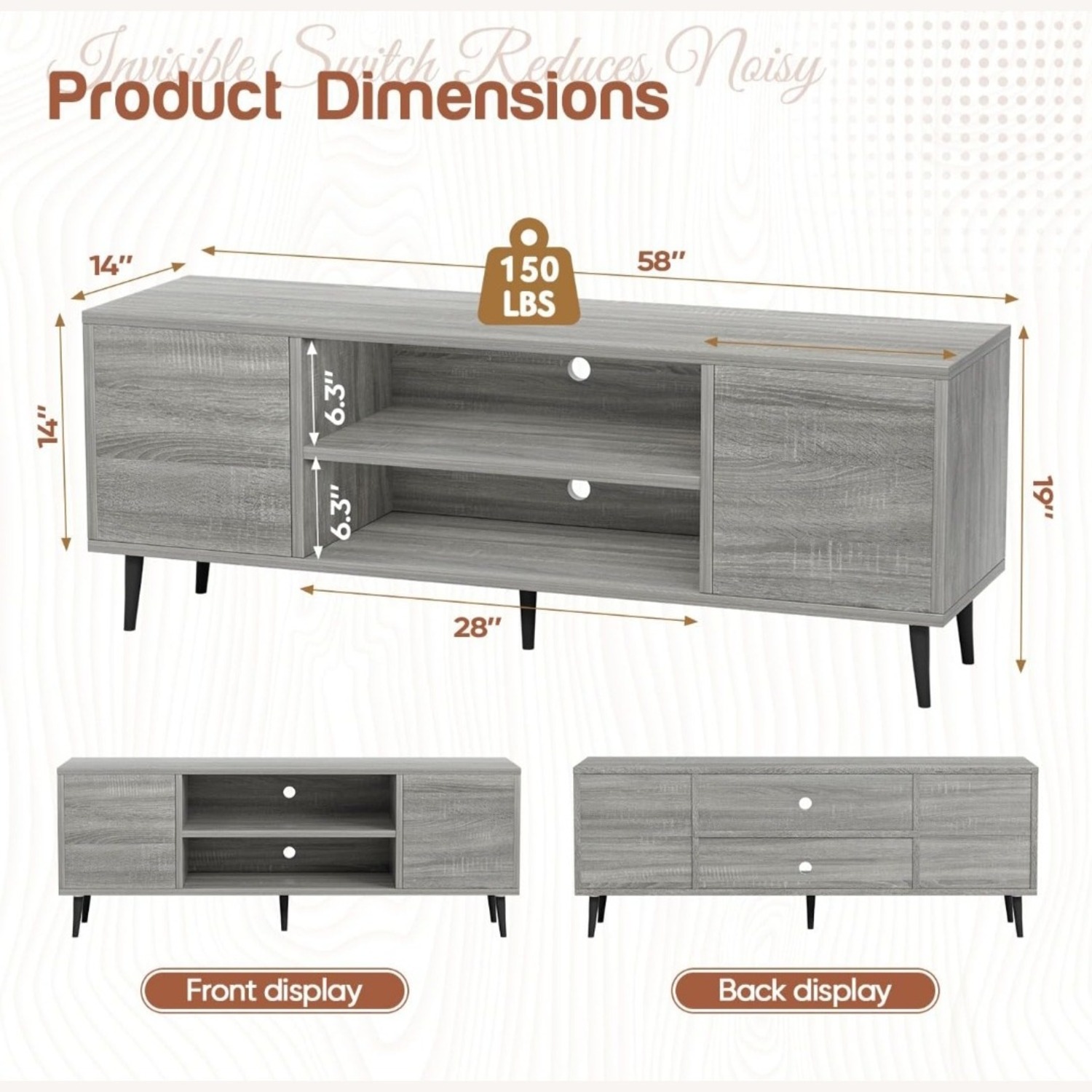 Amazon Light Gray Media Storage - image-4