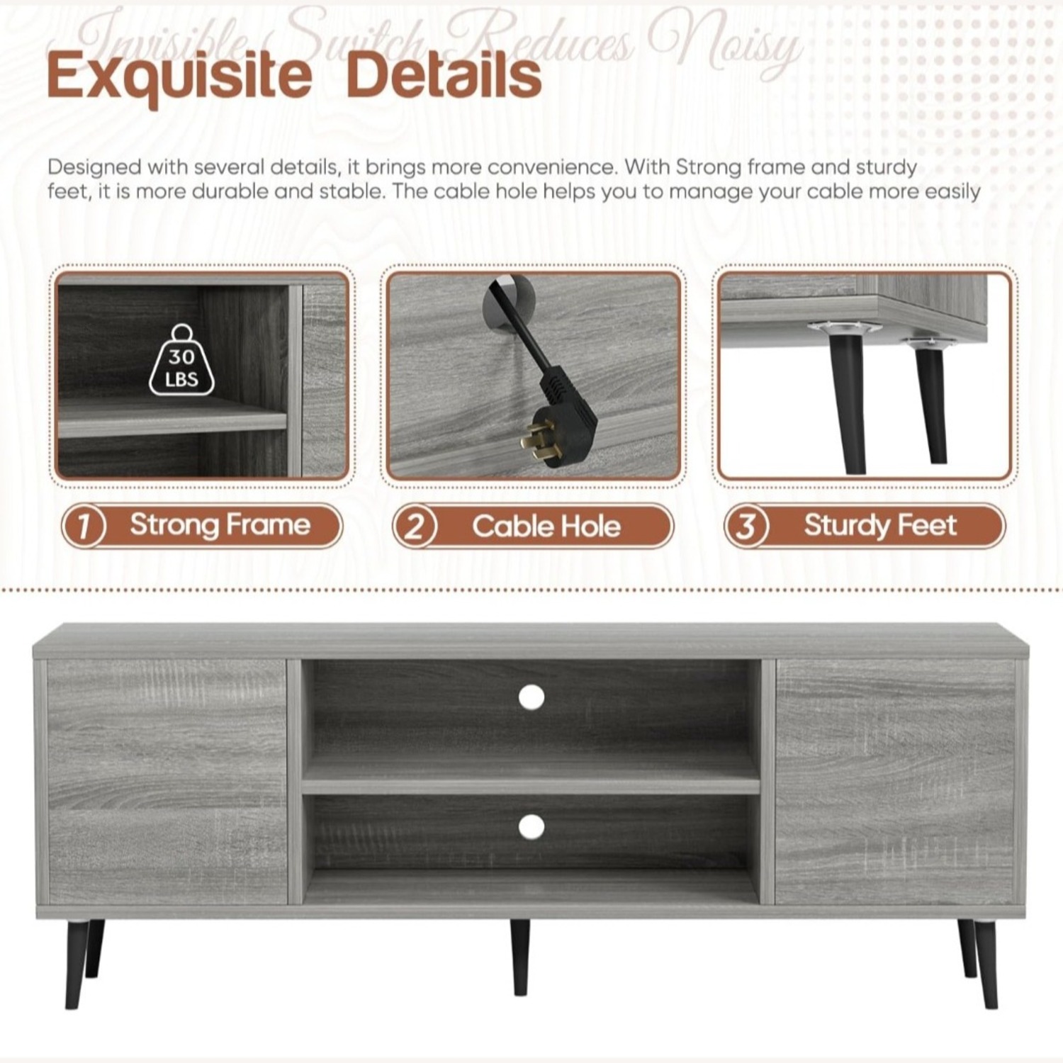 Amazon Light Gray Media Storage - image-5