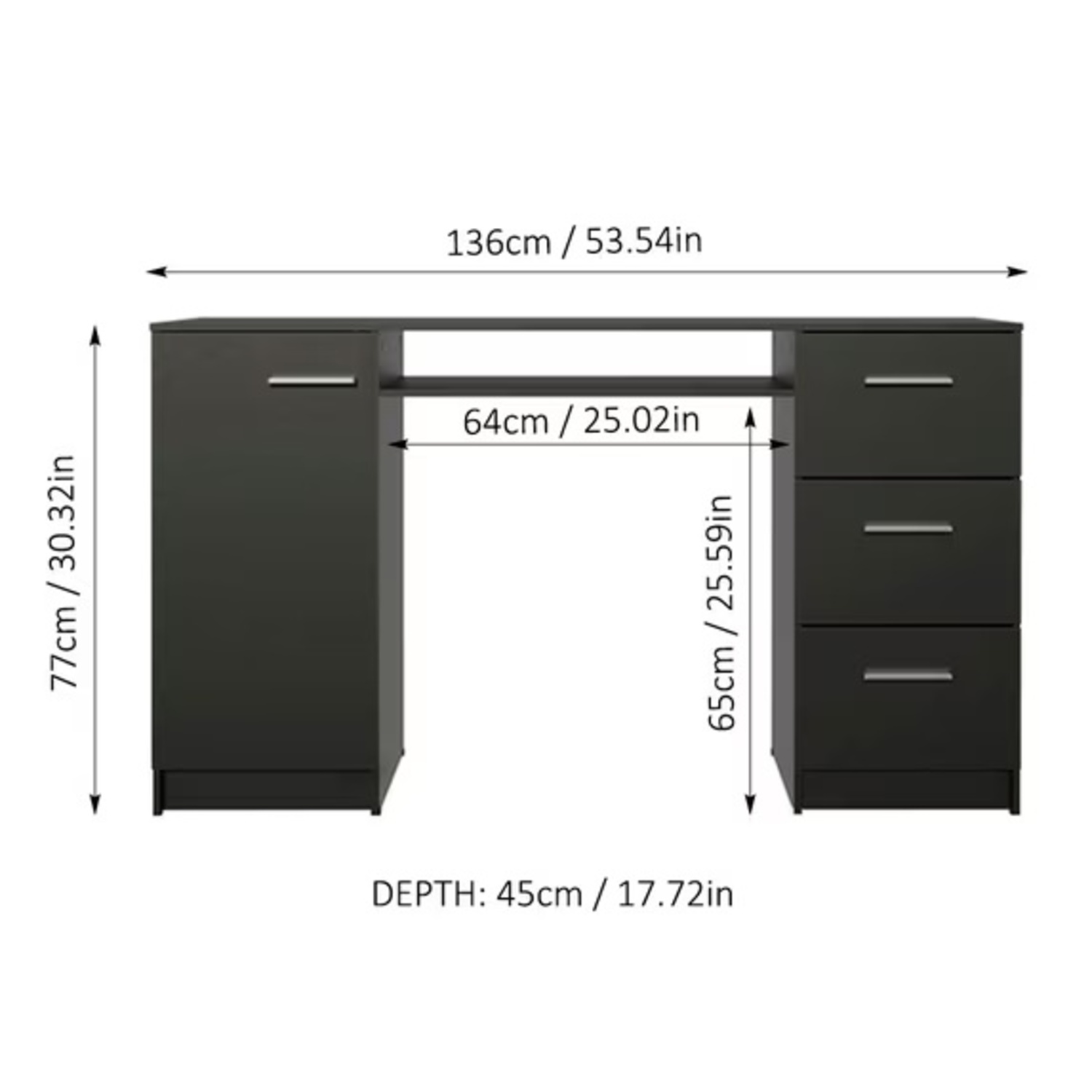 Walmart Black Wood Desk - image-10