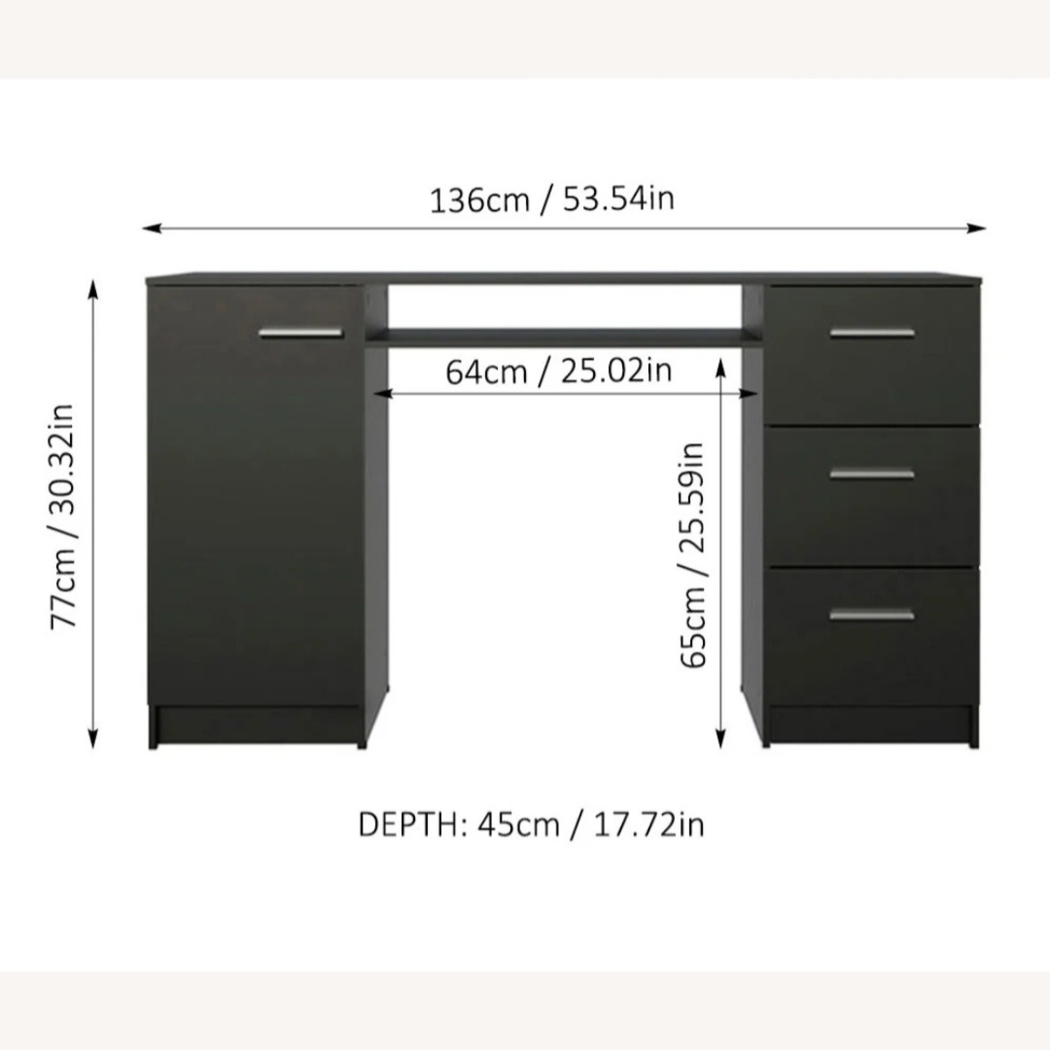 Walmart Black Wood Desk - image-6