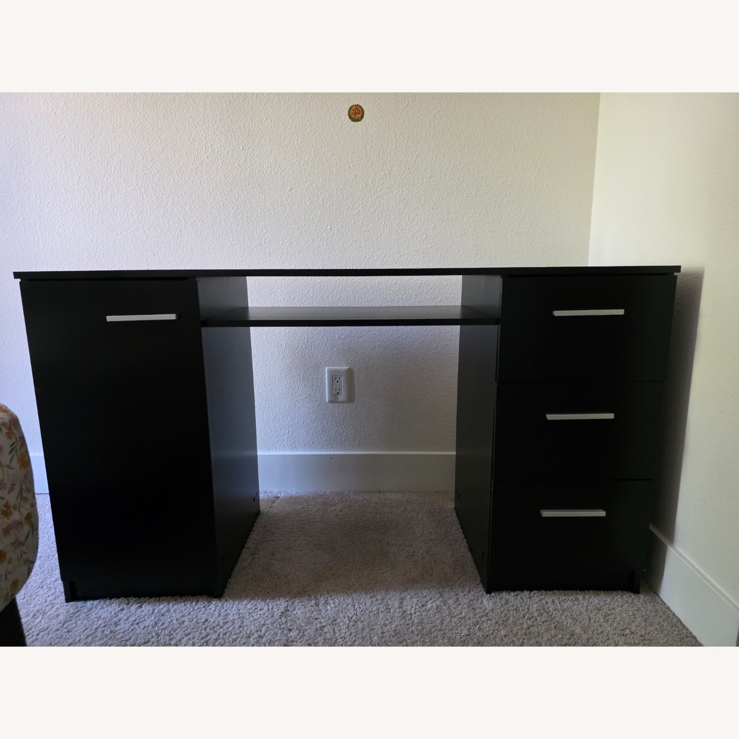 Walmart Black Wood Desk - image-1