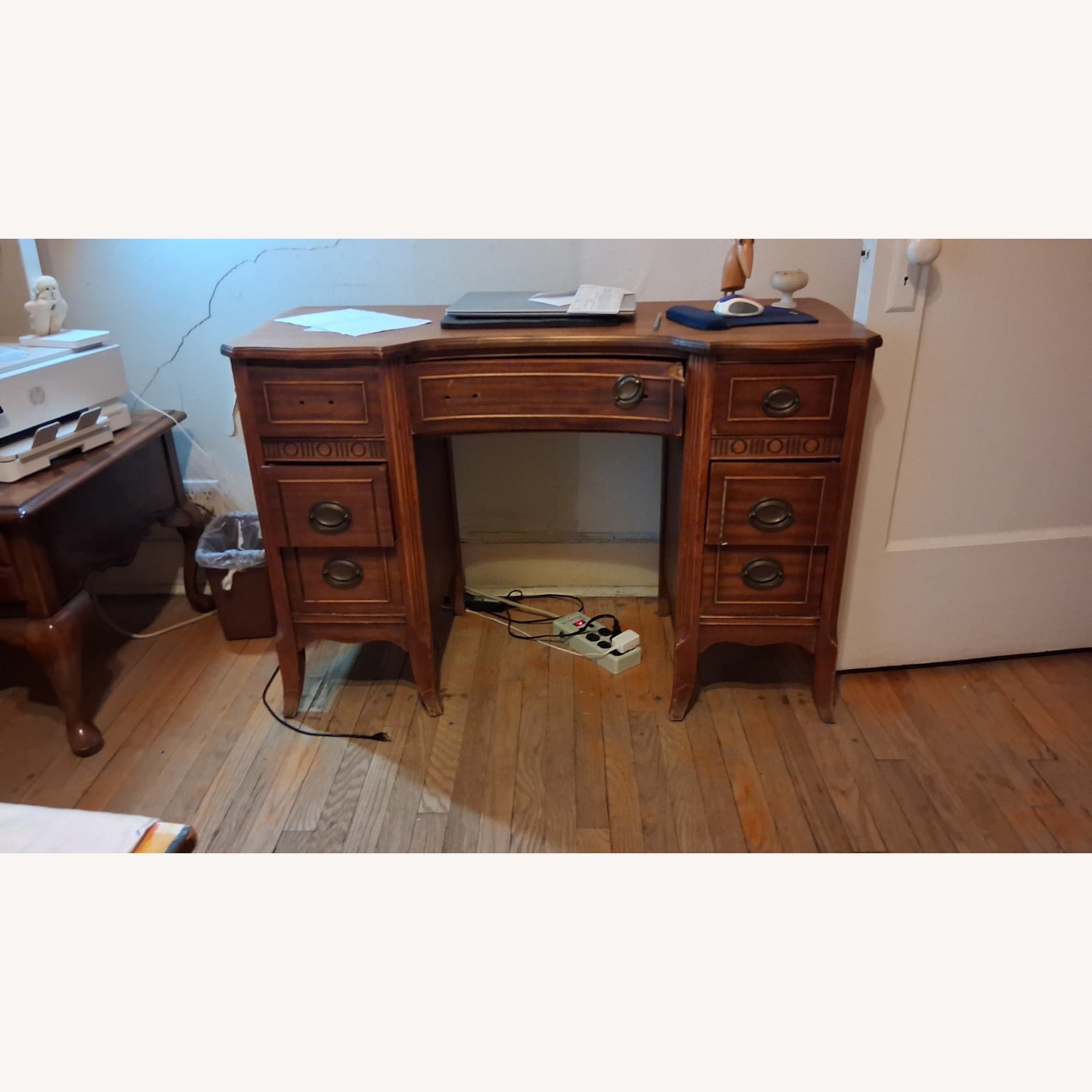 Vintage/Antique Dark Brown Wood Desk - image-3