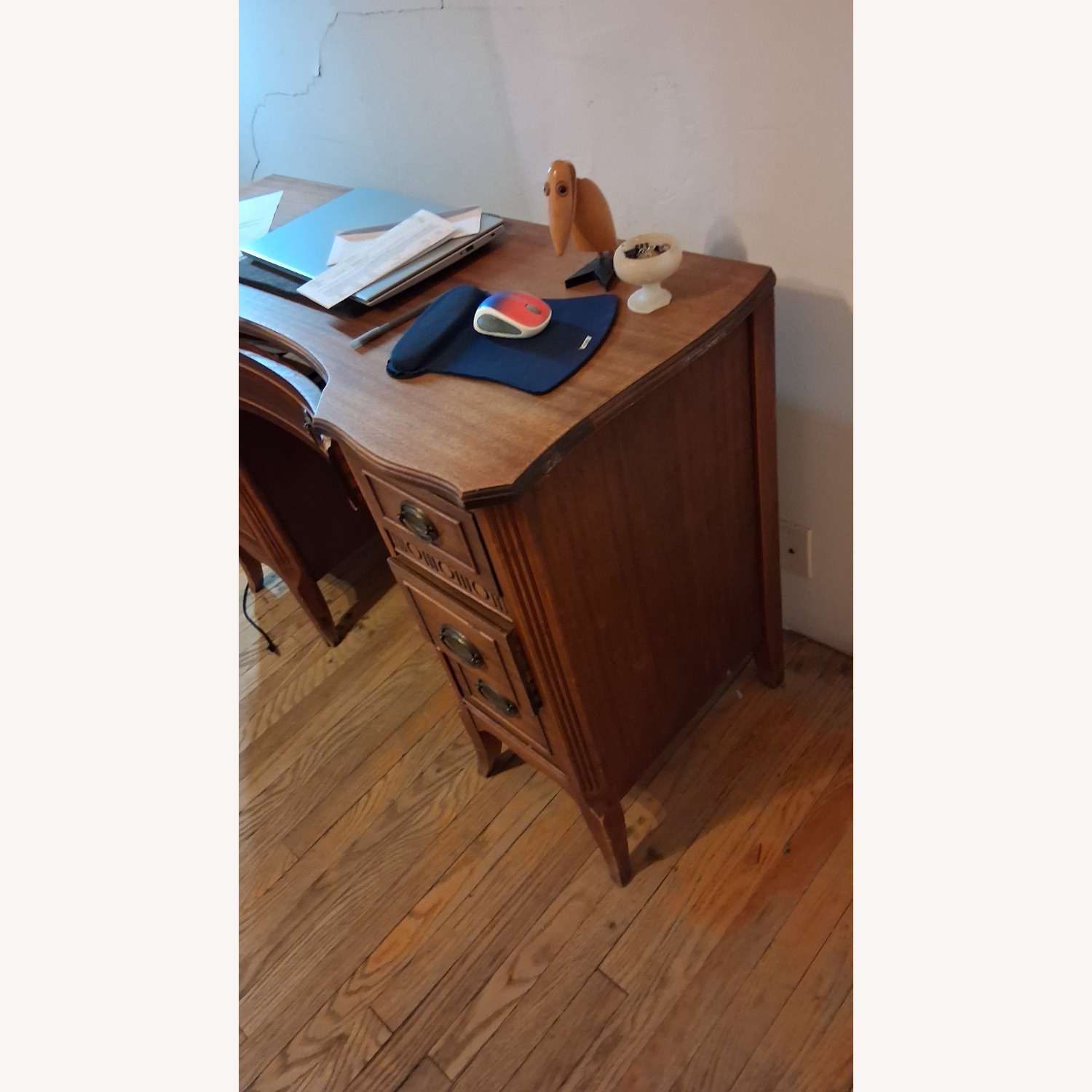Vintage/Antique Dark Brown Wood Desk - image-2