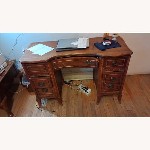 Used Vintage/Antique Dark Brown Wood Desk for sale on AptDeco