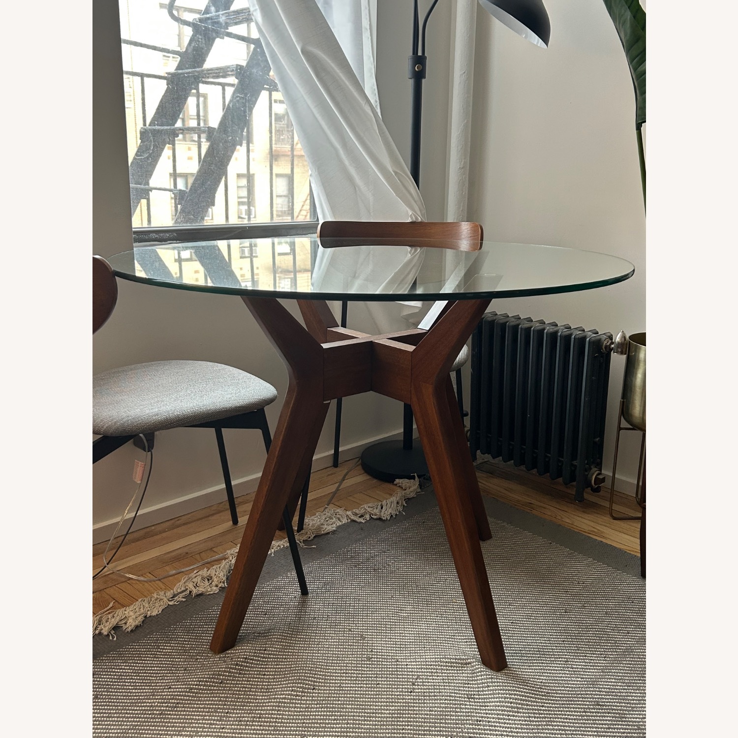 West Elm Jensen Dark Brown Glass Dining Table - image-1