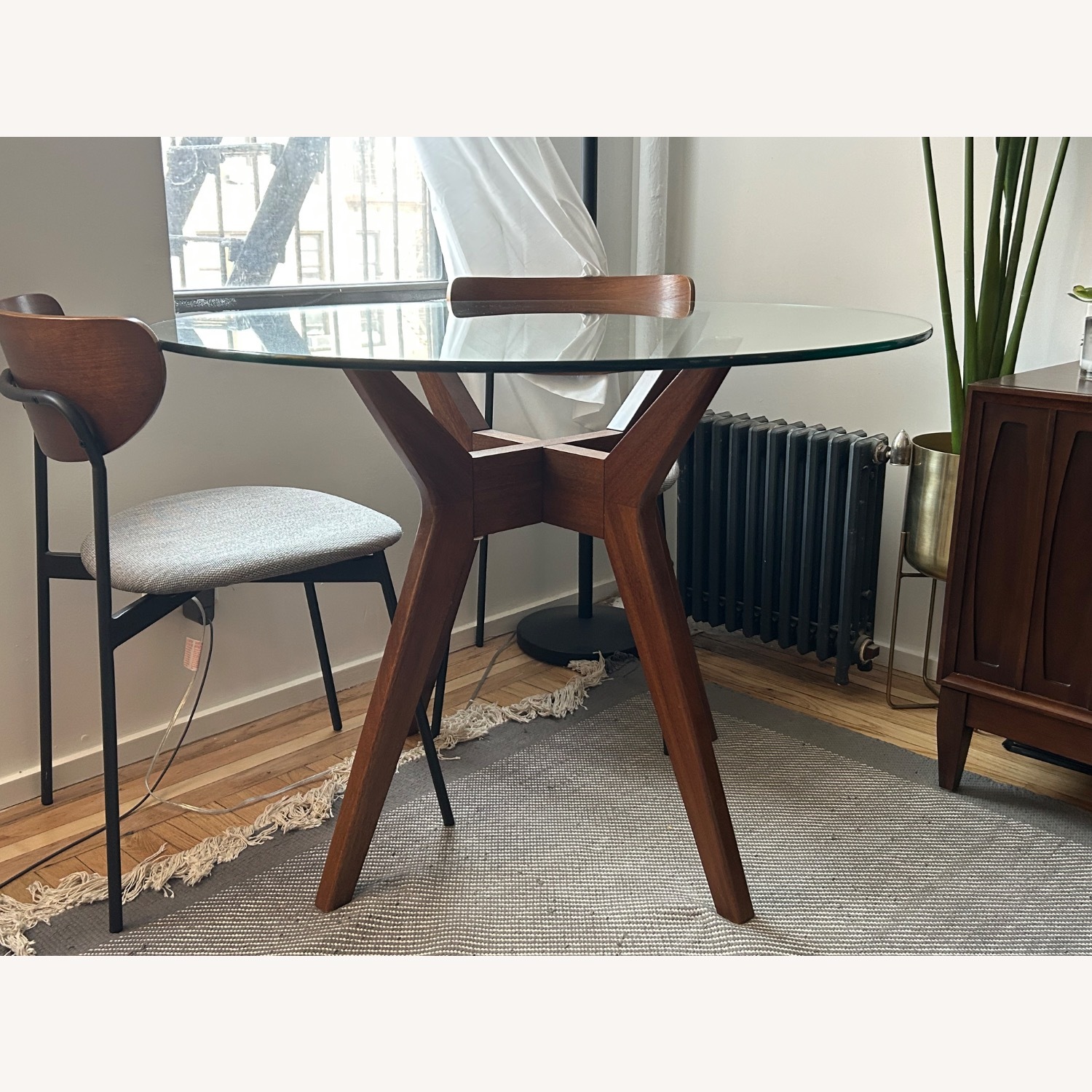 West Elm Jensen Dark Brown Glass Dining Table - image-2