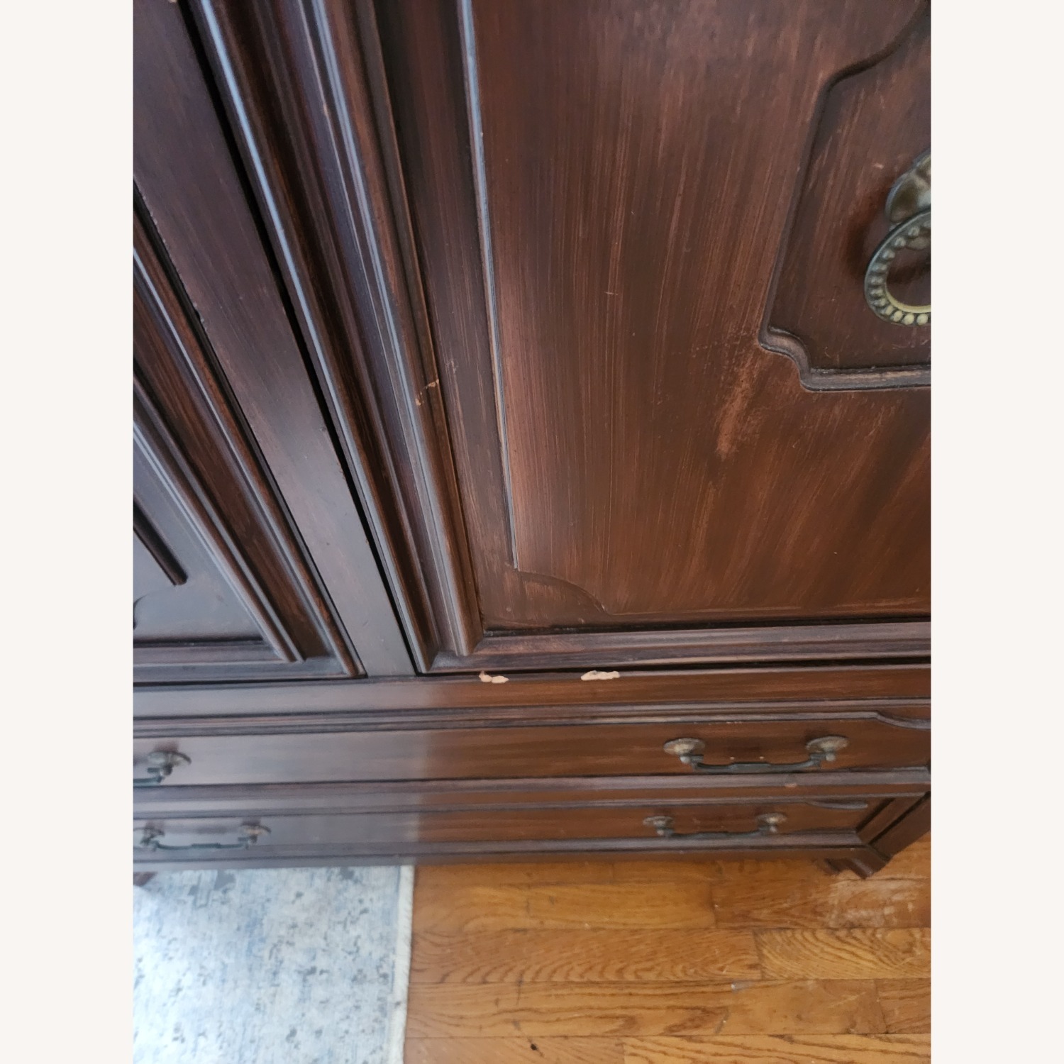 Vintage Antique Dark Brown Wood Dresser - image-5