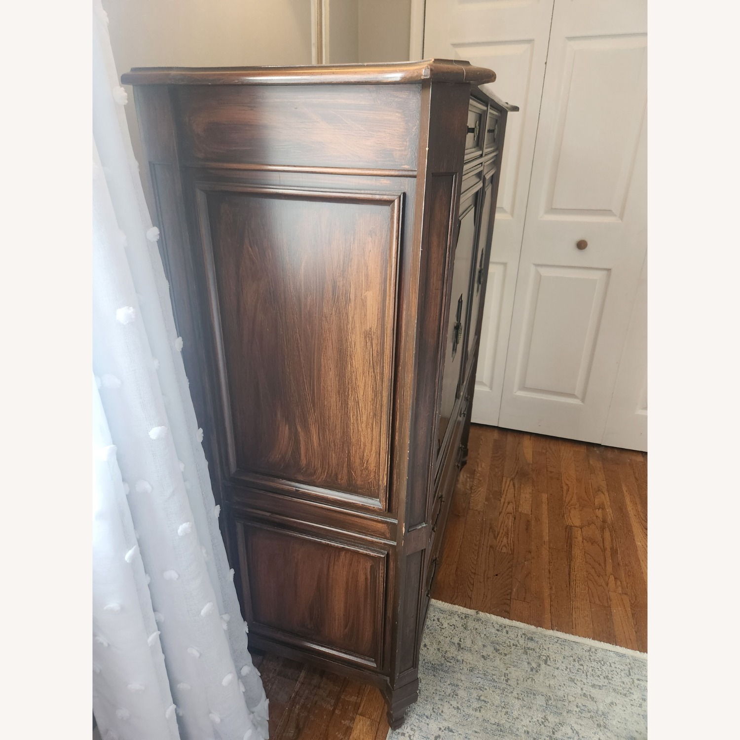 Vintage Antique Dark Brown Wood Dresser - image-4