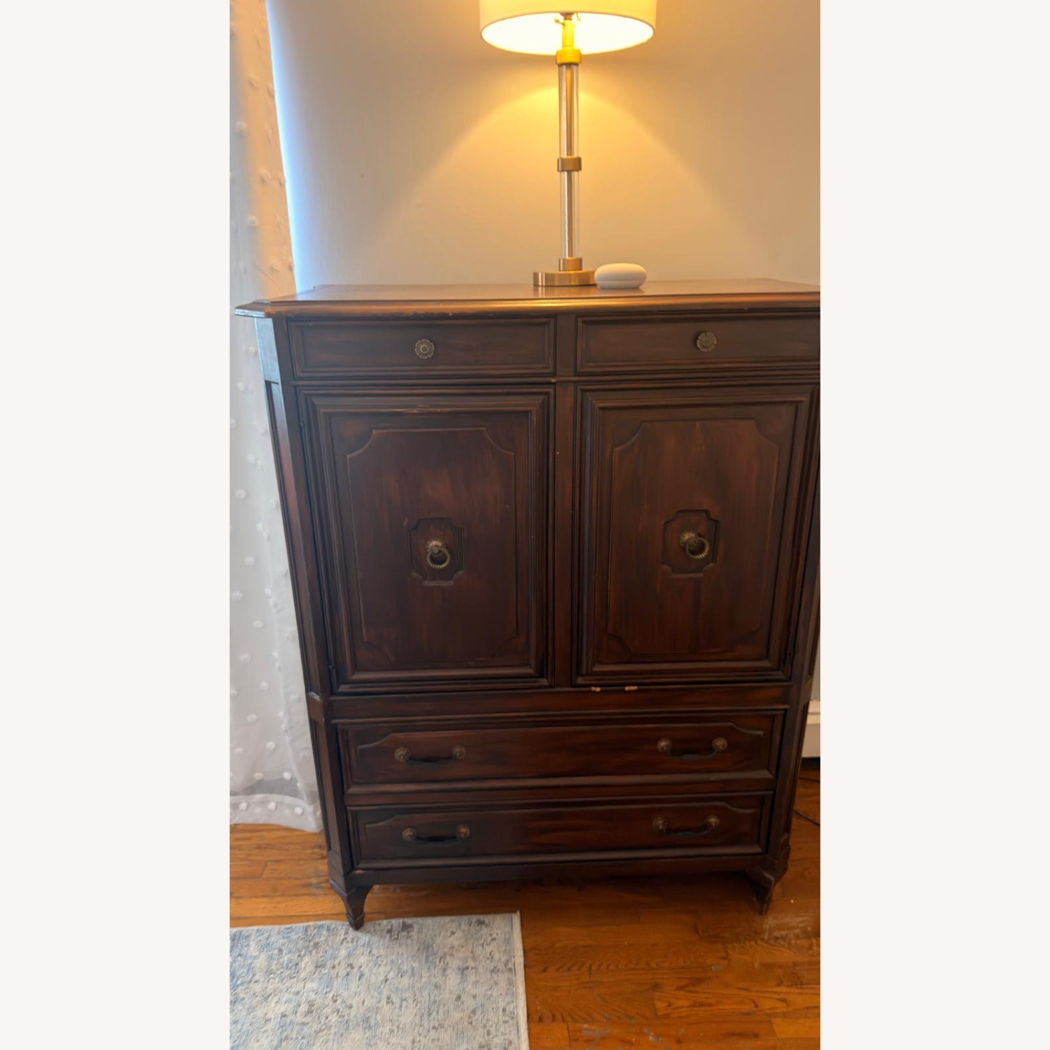 Vintage Antique Dark Brown Wood Dresser - image-3