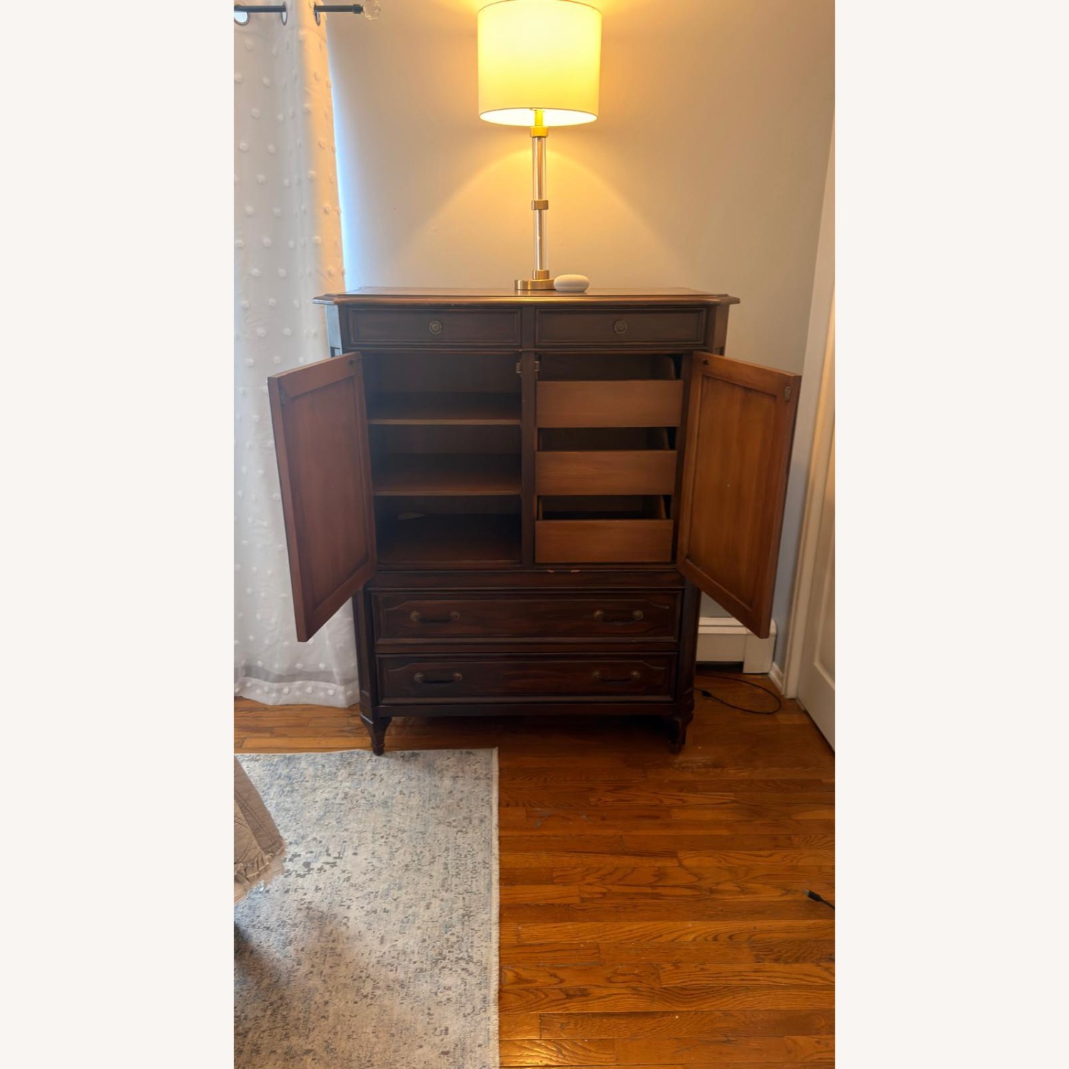 Vintage Antique Dark Brown Wood Dresser - image-2