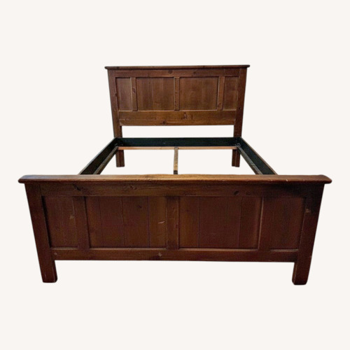 Used The Roomplace Dark Brown Wood Full Bed for sale on AptDeco