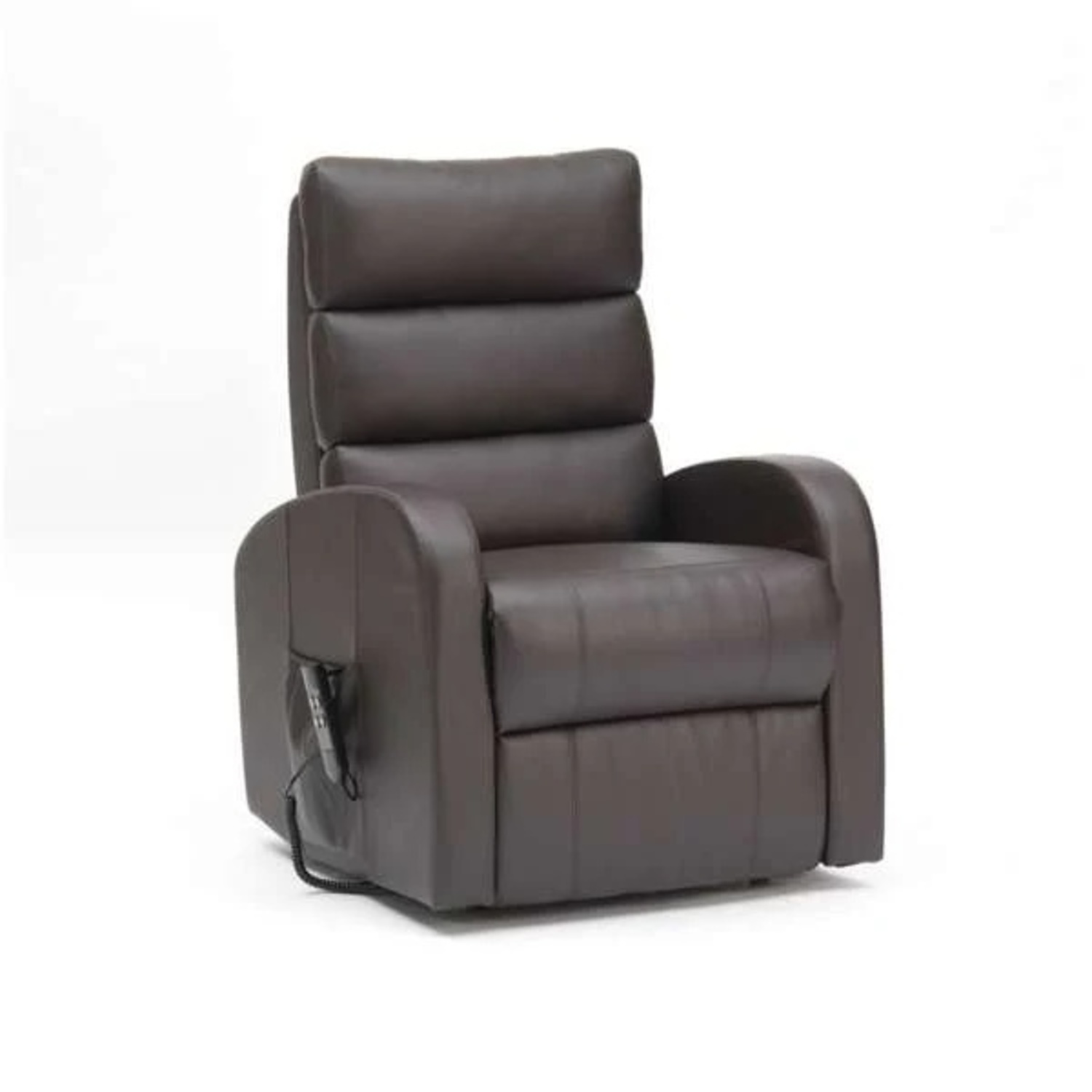 Jordan's Furniture Light Gray Leather Recliner - image-4