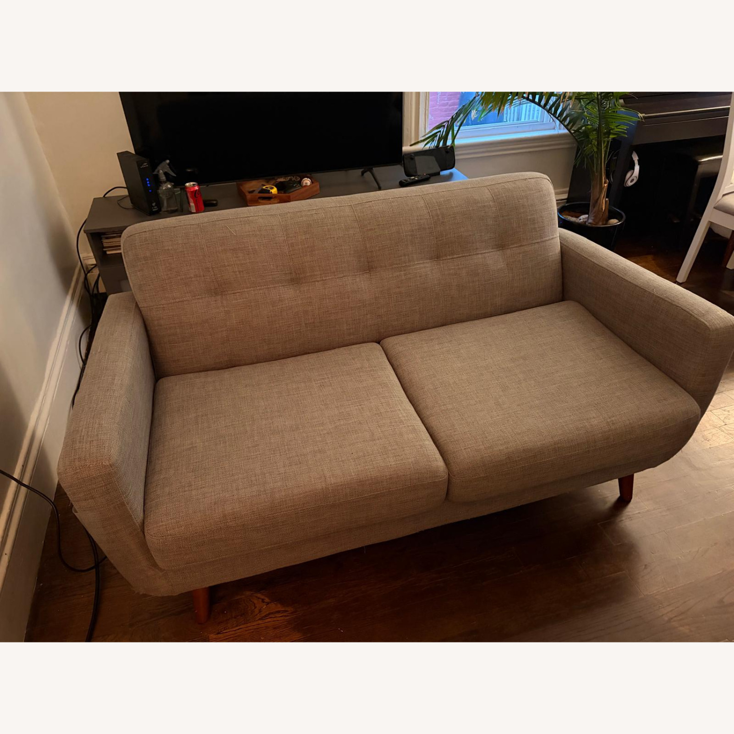 Bob's Discount Furniture Light Gray Loveseat - image-1