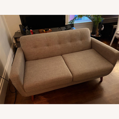 Used Bob's Discount Furniture Light Gray Loveseat for sale on AptDeco