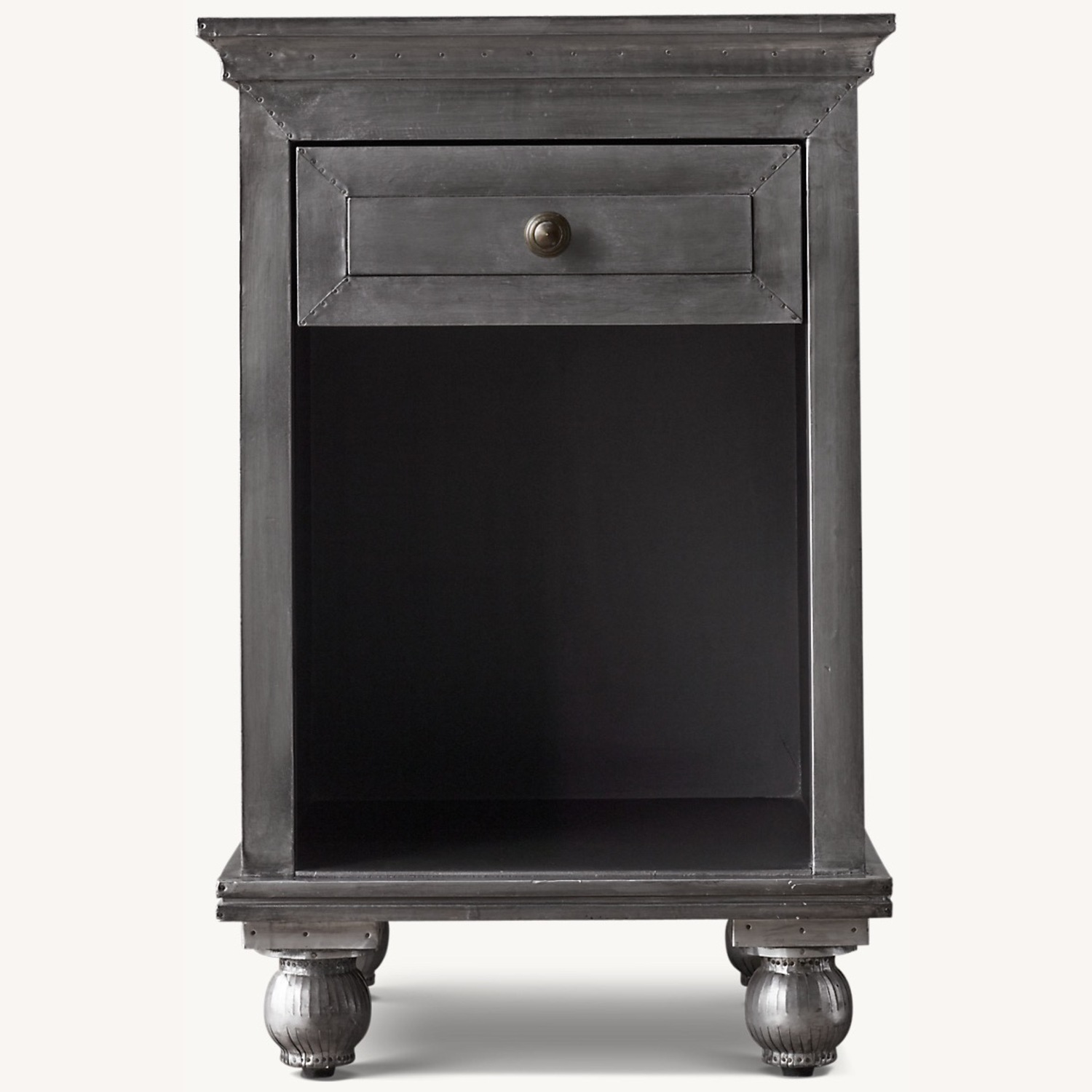Restoration Hardware Dark Gray Metal Nightstands - image-3
