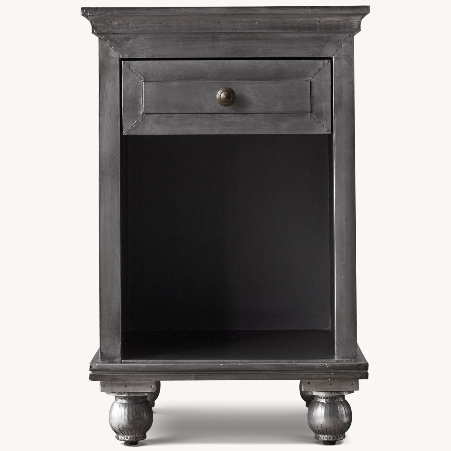 Restoration Hardware Dark Gray Metal Nightstands - image-6