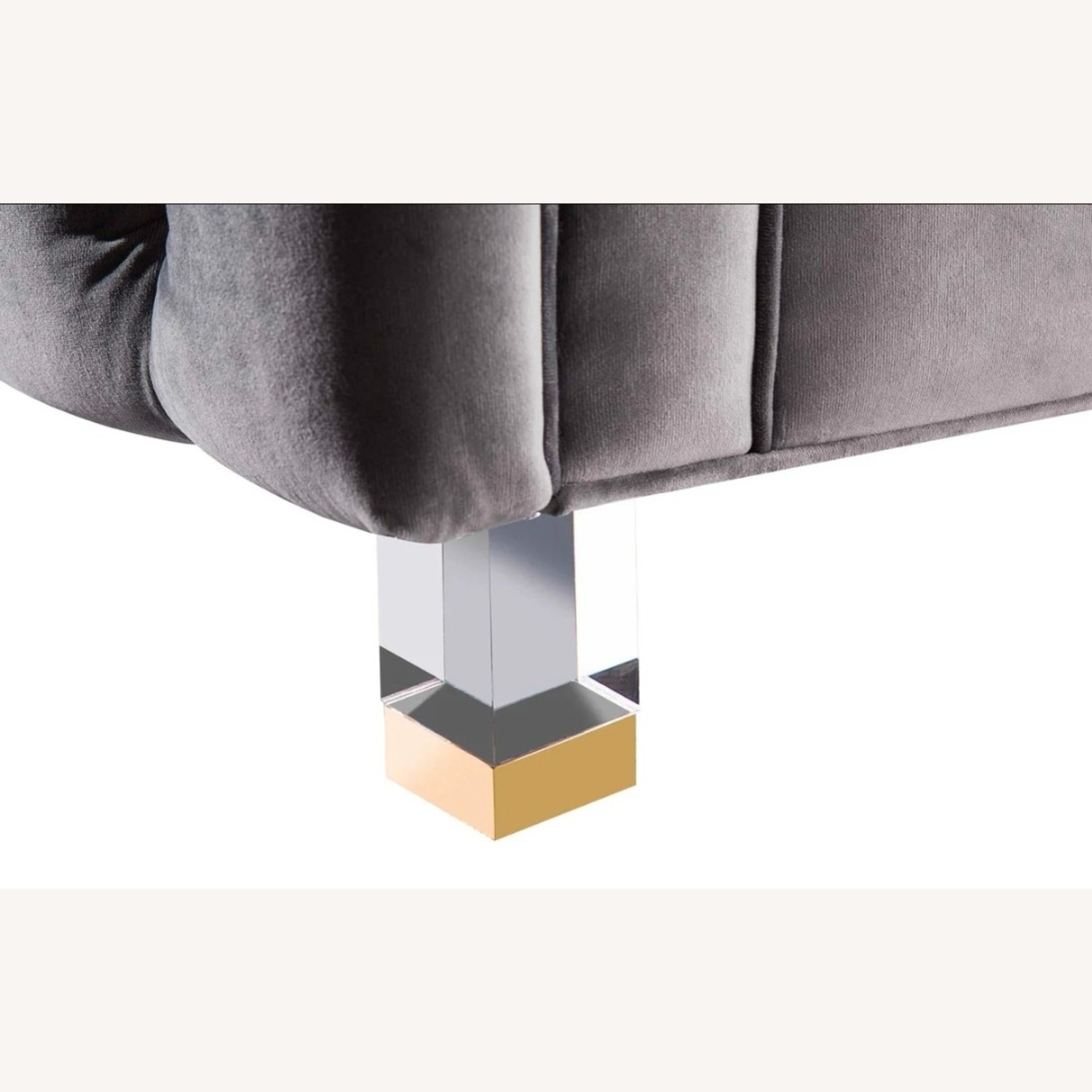 Light Gray Velvet 3+ Seater Sofa - image-8