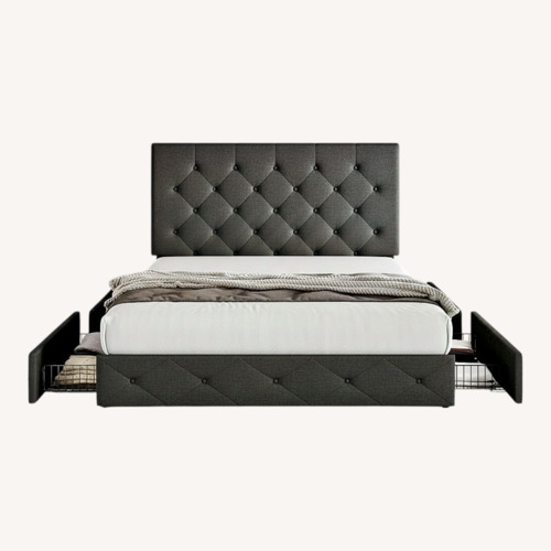 Used Amazon Queen Bed + 4 Storage Drawers + Headboard for sale on AptDeco