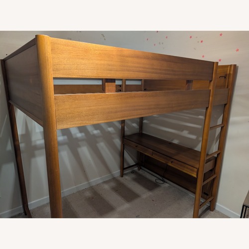 Used West Elm Kids Mid-Century Acorn Loft Full + Desk for sale on AptDeco