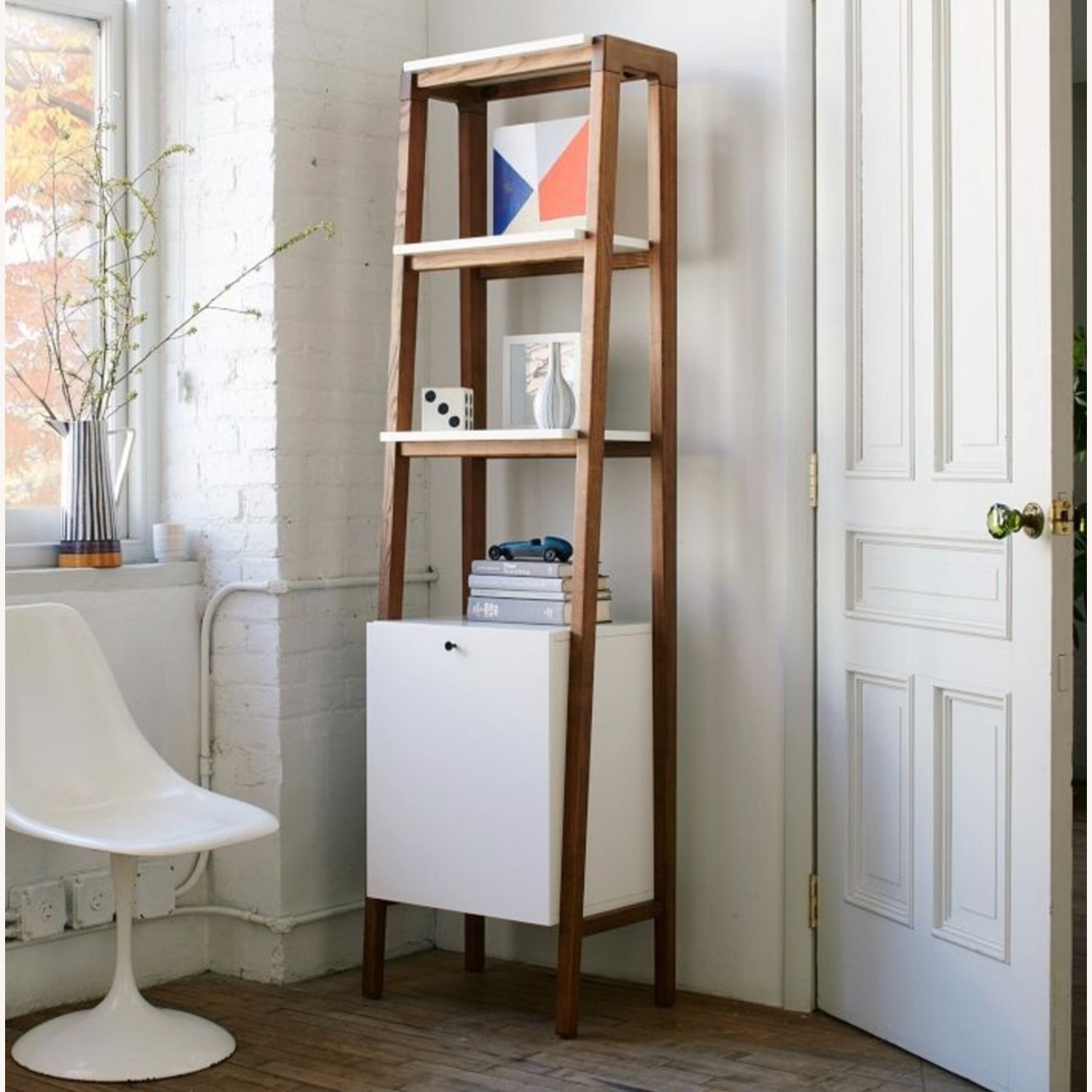 West Elm White Bookcase - image-1