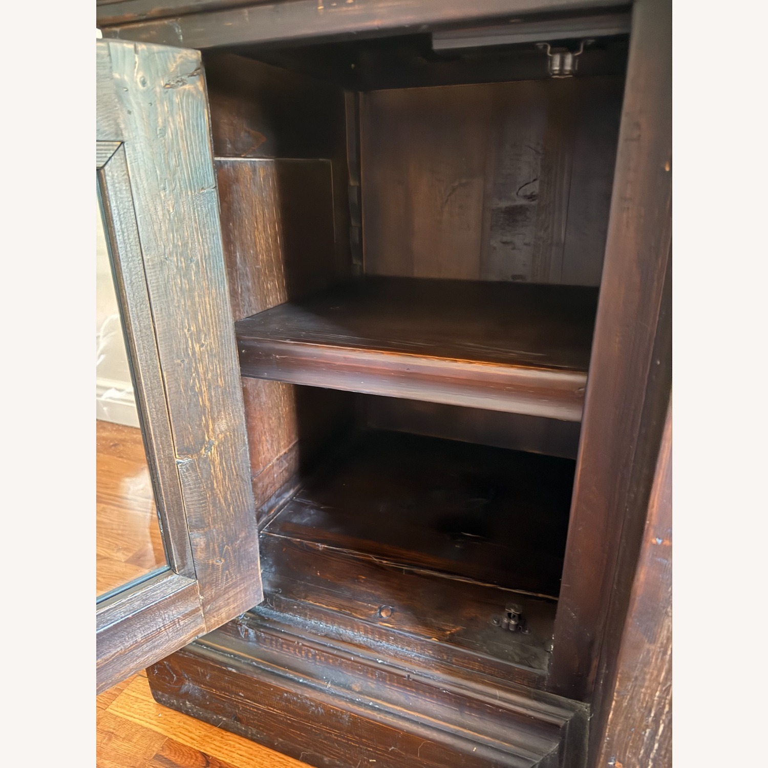 Restoration Hardware Salvaged Dark Brown Media Storage - image-3