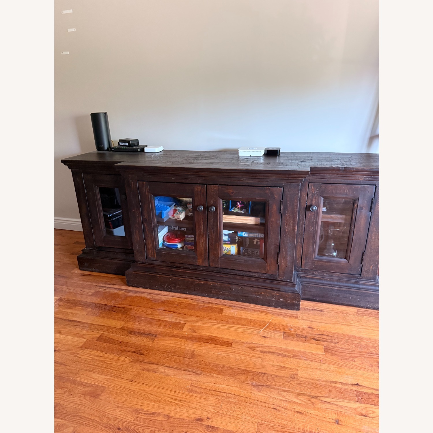 Restoration Hardware Salvaged Dark Brown Media Storage - image-2