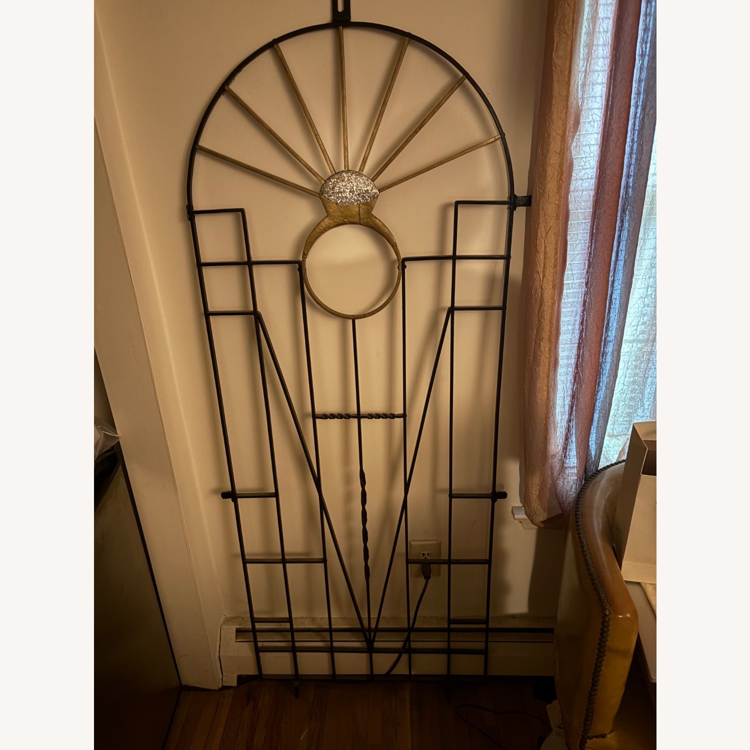 Arched Decorative Black Wrought Iron Gate - image-2