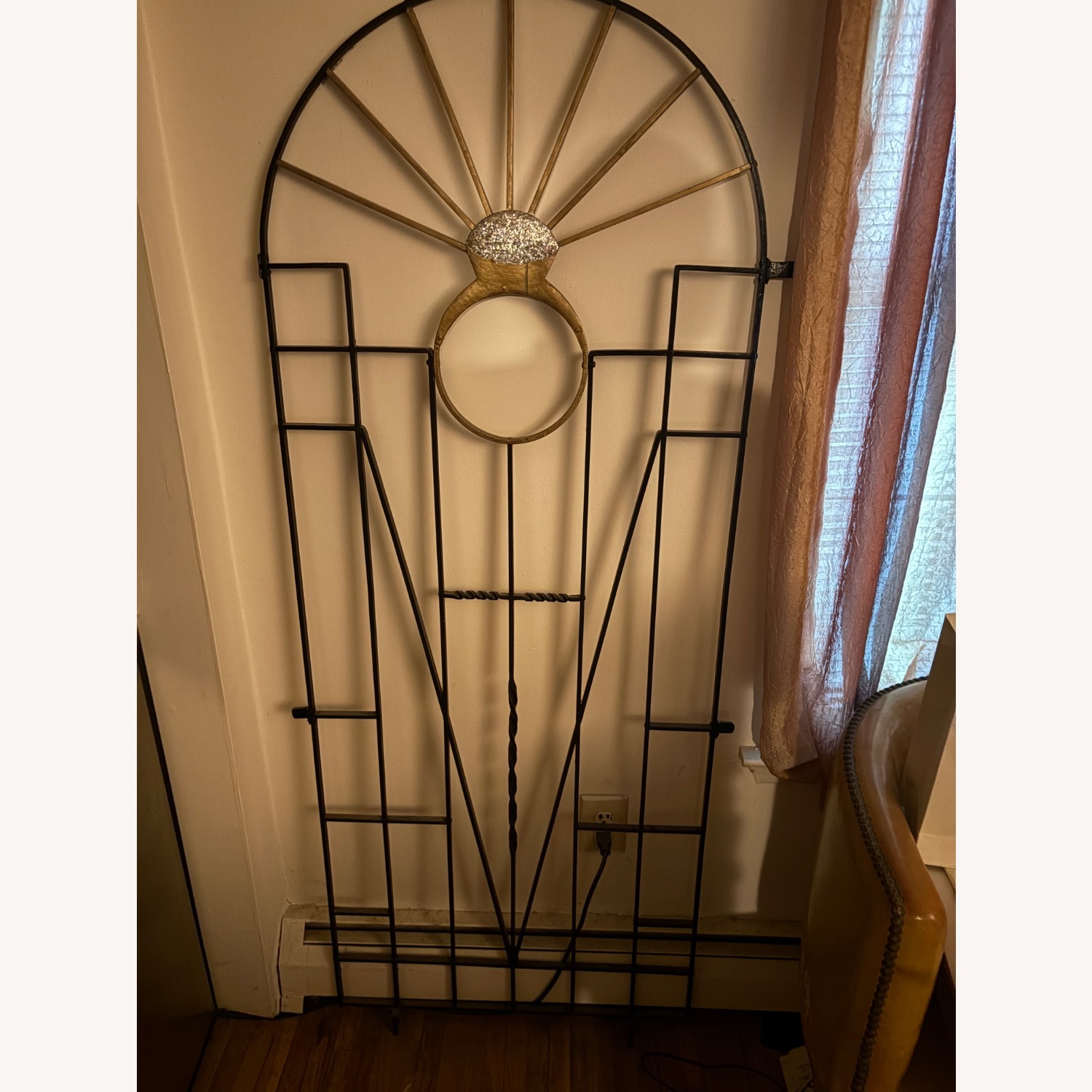 Arched Decorative Black Wrought Iron Gate - image-1