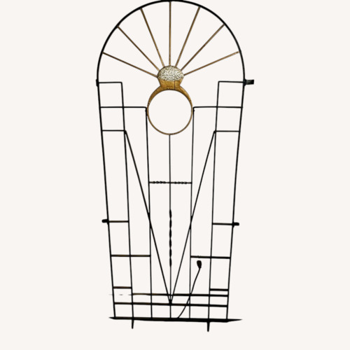 Used Arched Decorative Black Wrought Iron Gate for sale on AptDeco