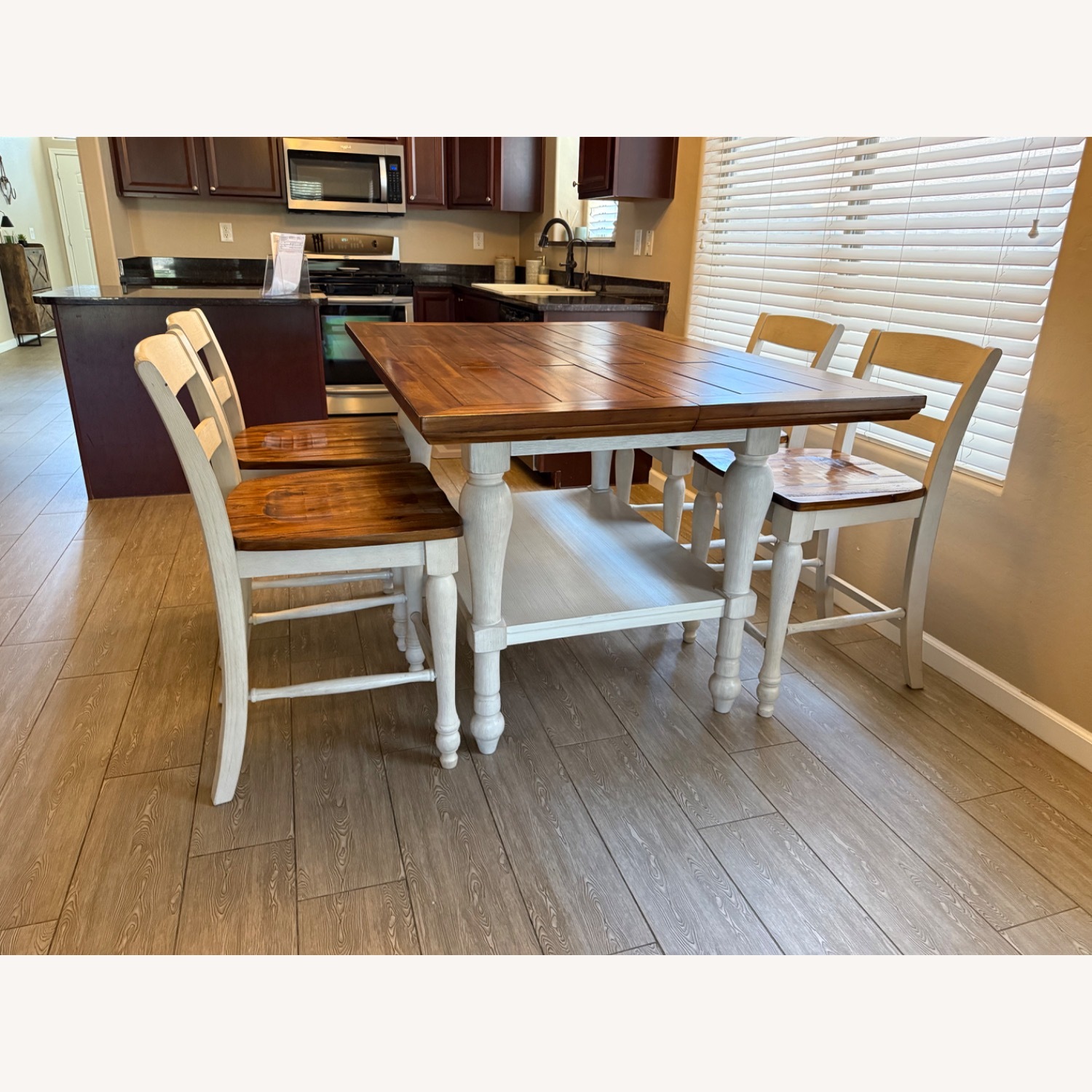 Ashley Furniture Dark Brown Wood Dining Set - image-1