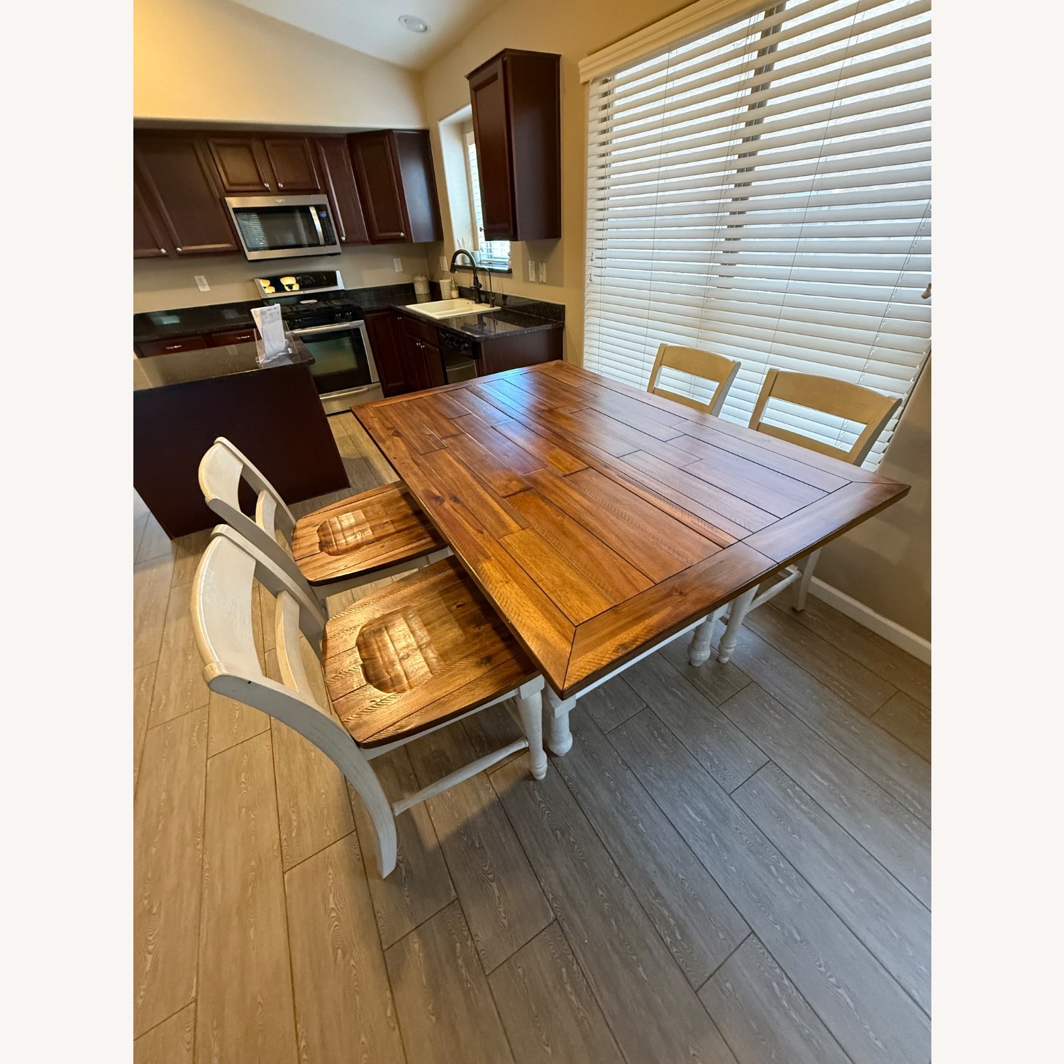 Ashley Furniture Dark Brown Wood Dining Set - image-6