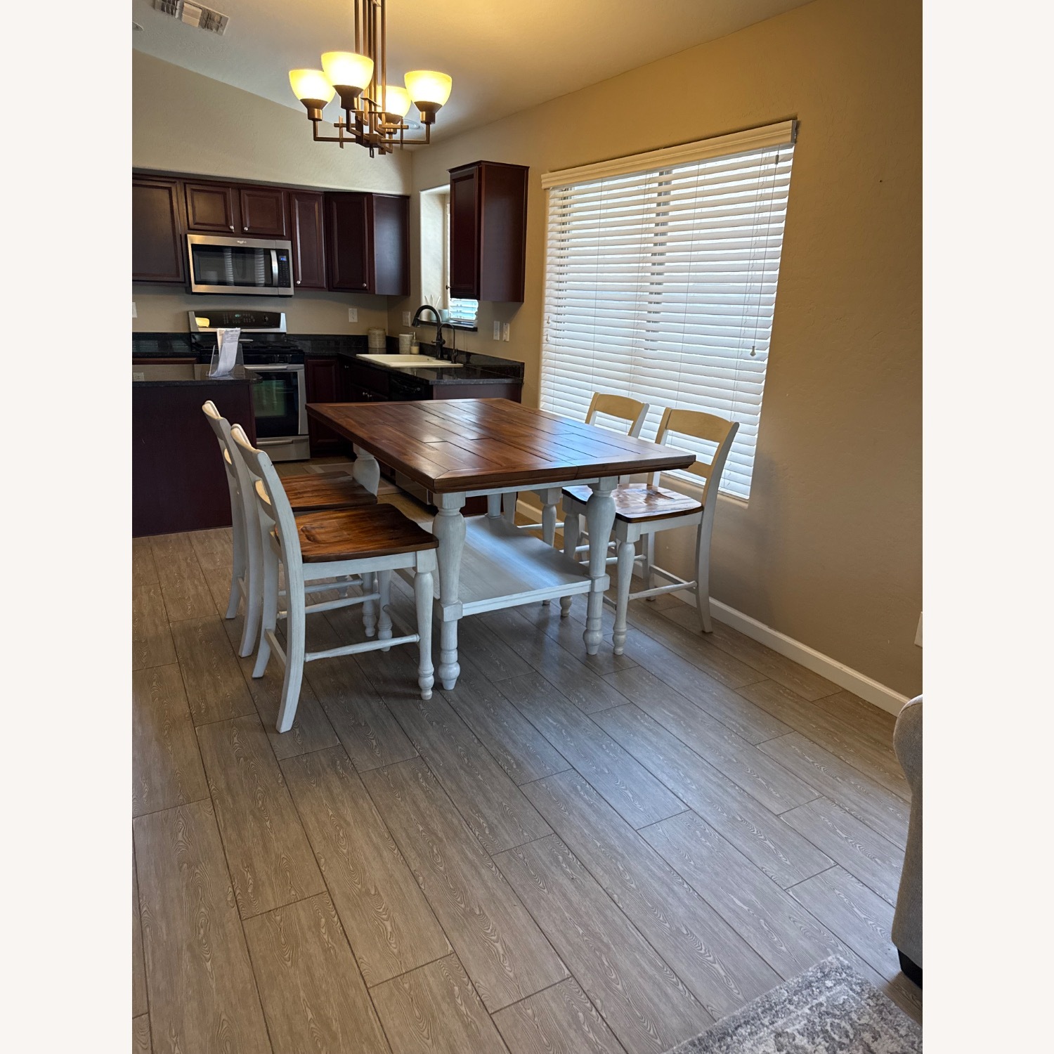 Ashley Furniture Dark Brown Wood Dining Set - image-7