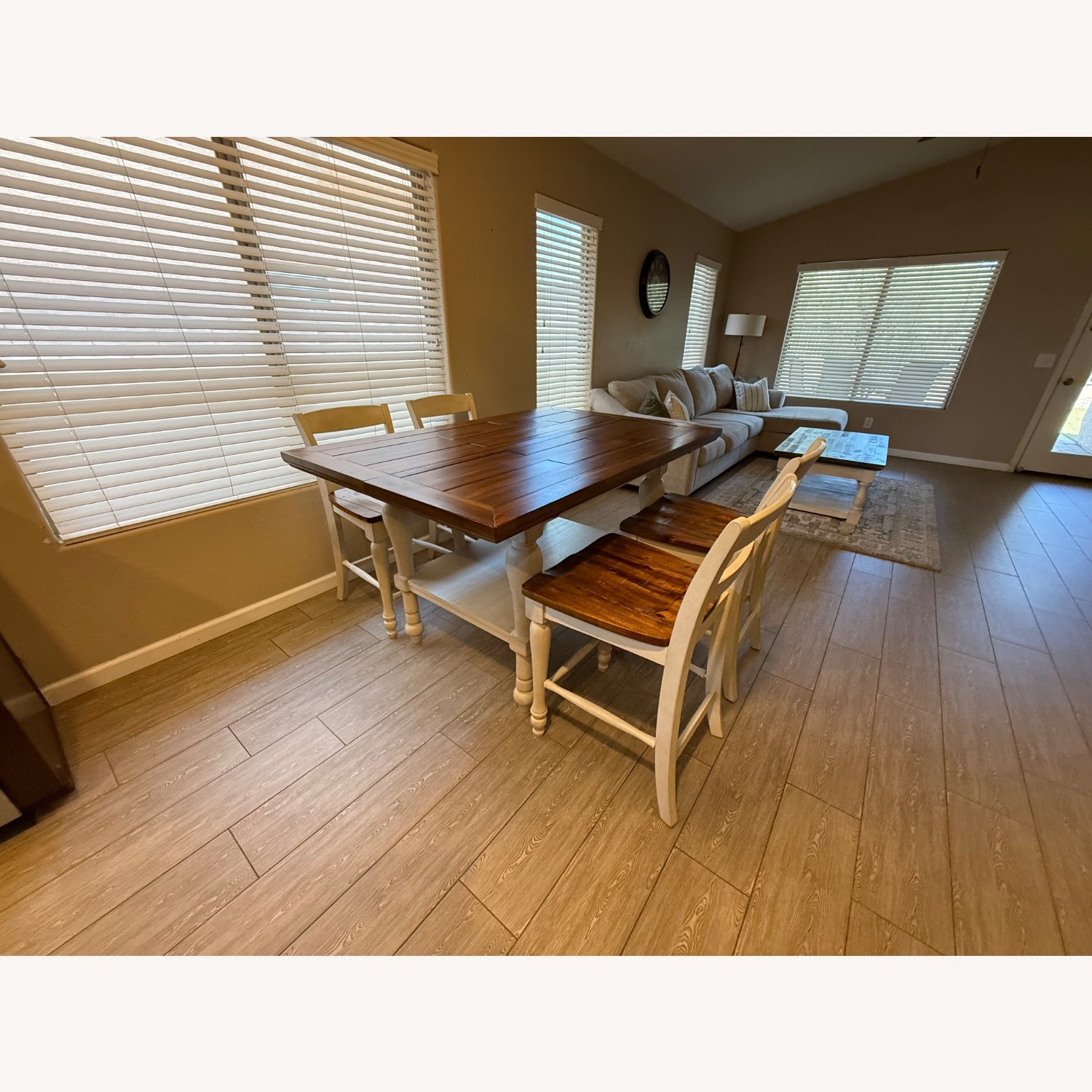Ashley Furniture Dark Brown Wood Dining Set - image-5
