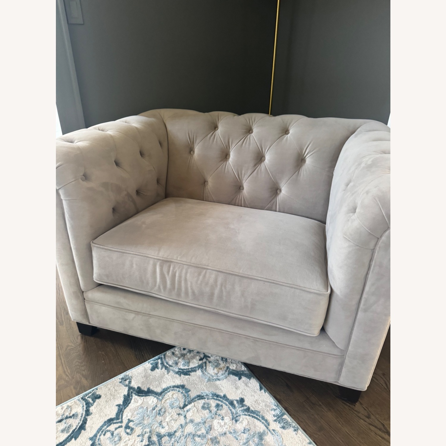 Macy's Kallison Light Gray Fabric Accent Chair - image-1