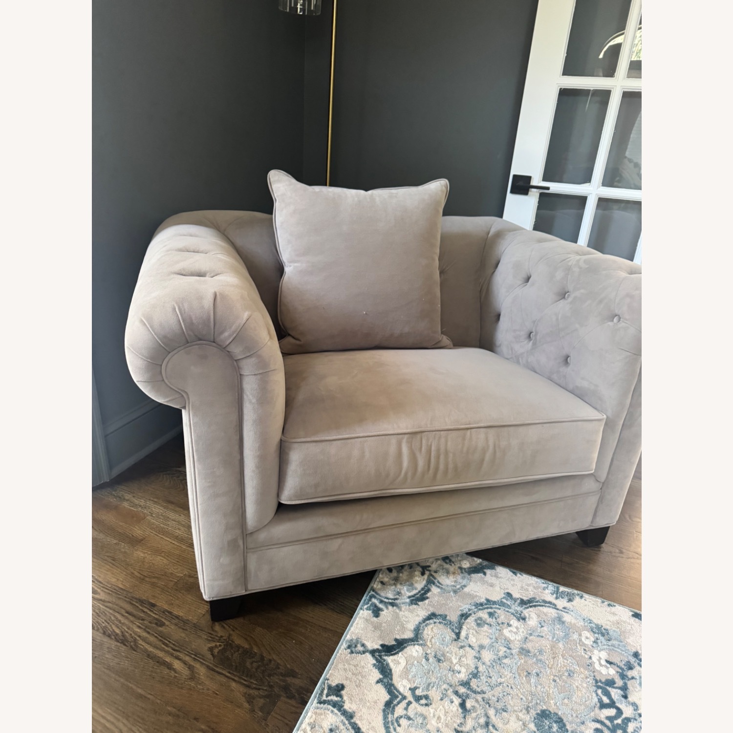 Macy's Kallison Light Gray Fabric Accent Chair - image-4