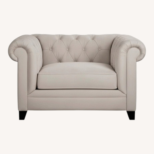 Used Macy's Kallison Light Gray Fabric Accent Chair for sale on AptDeco